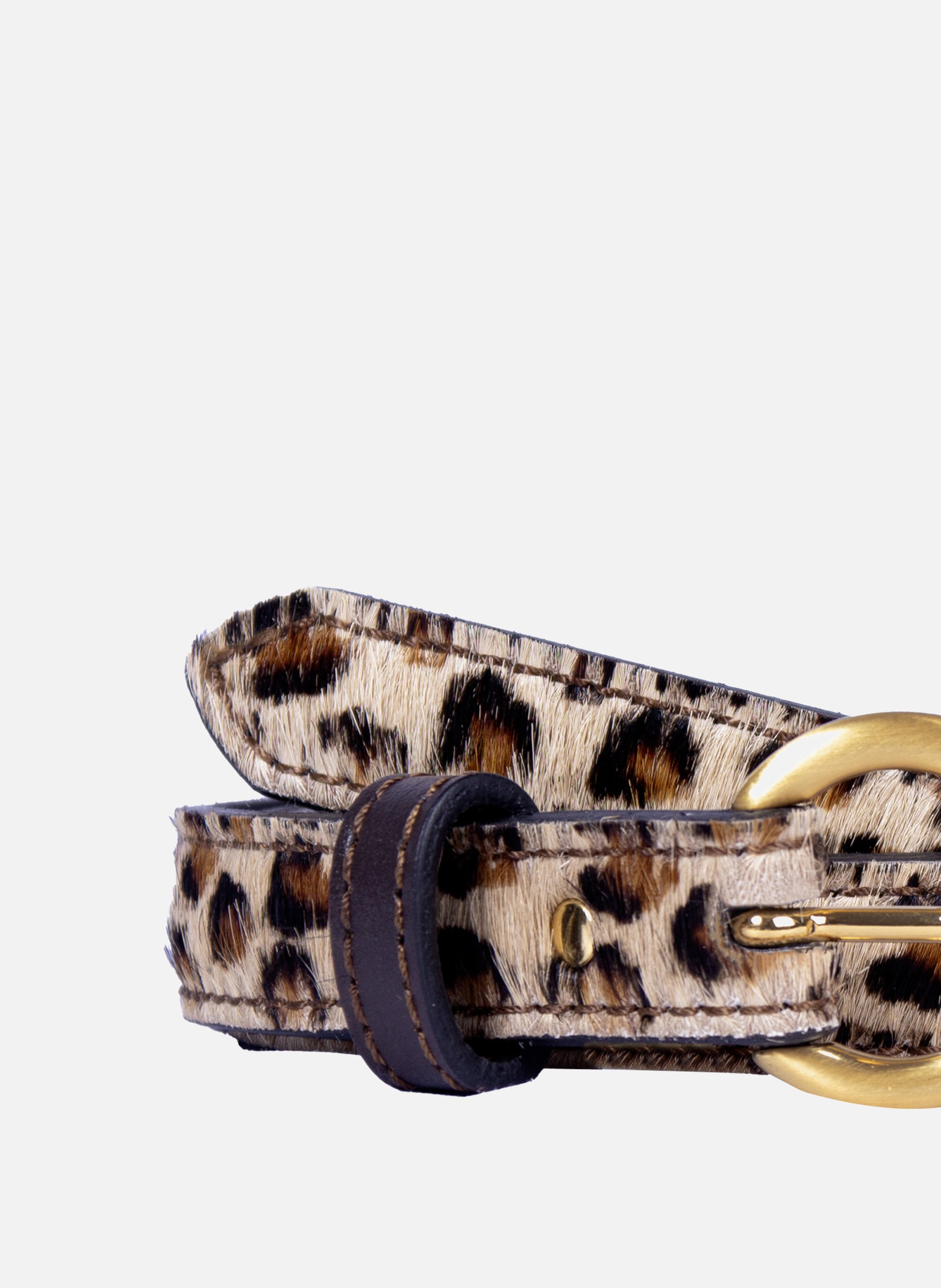 Belt with gold buckle and printed leather JULES & JENN Multicolored
