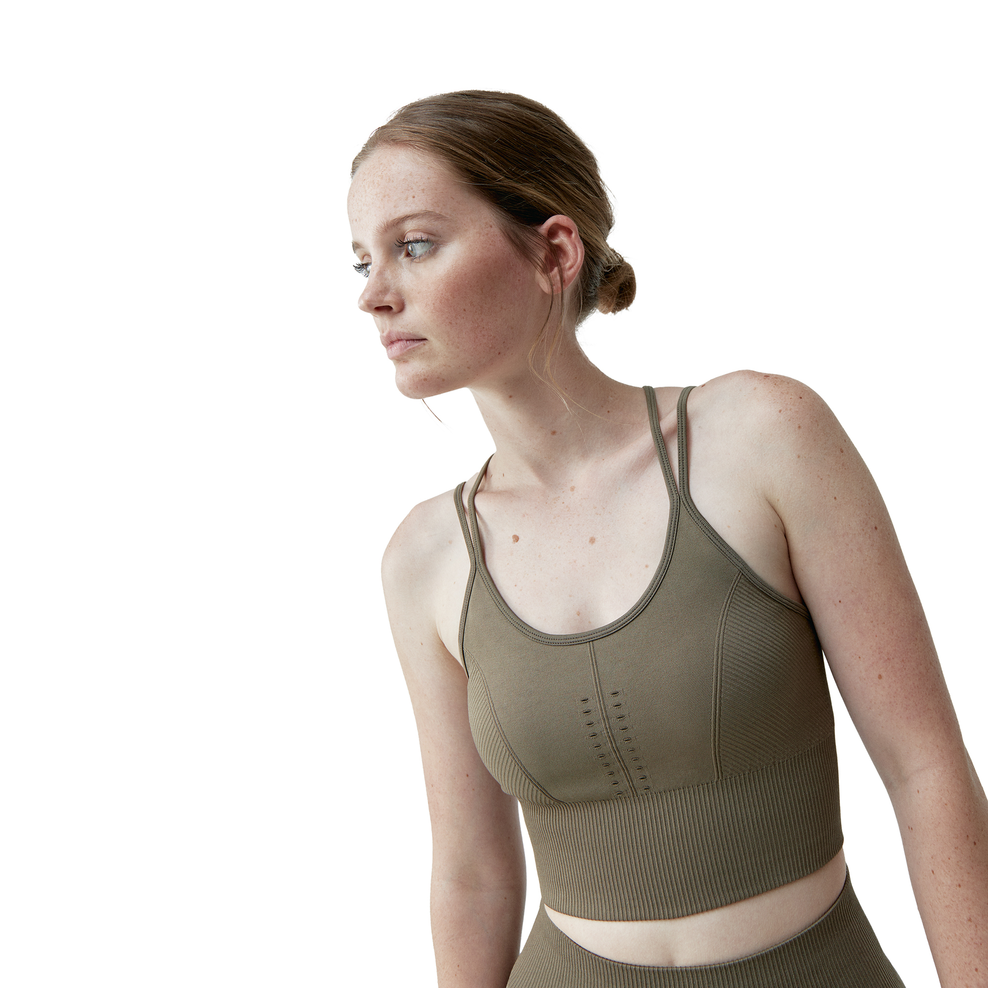 Seamless sports bra with removable padding BORN LIVING YOGA Brown