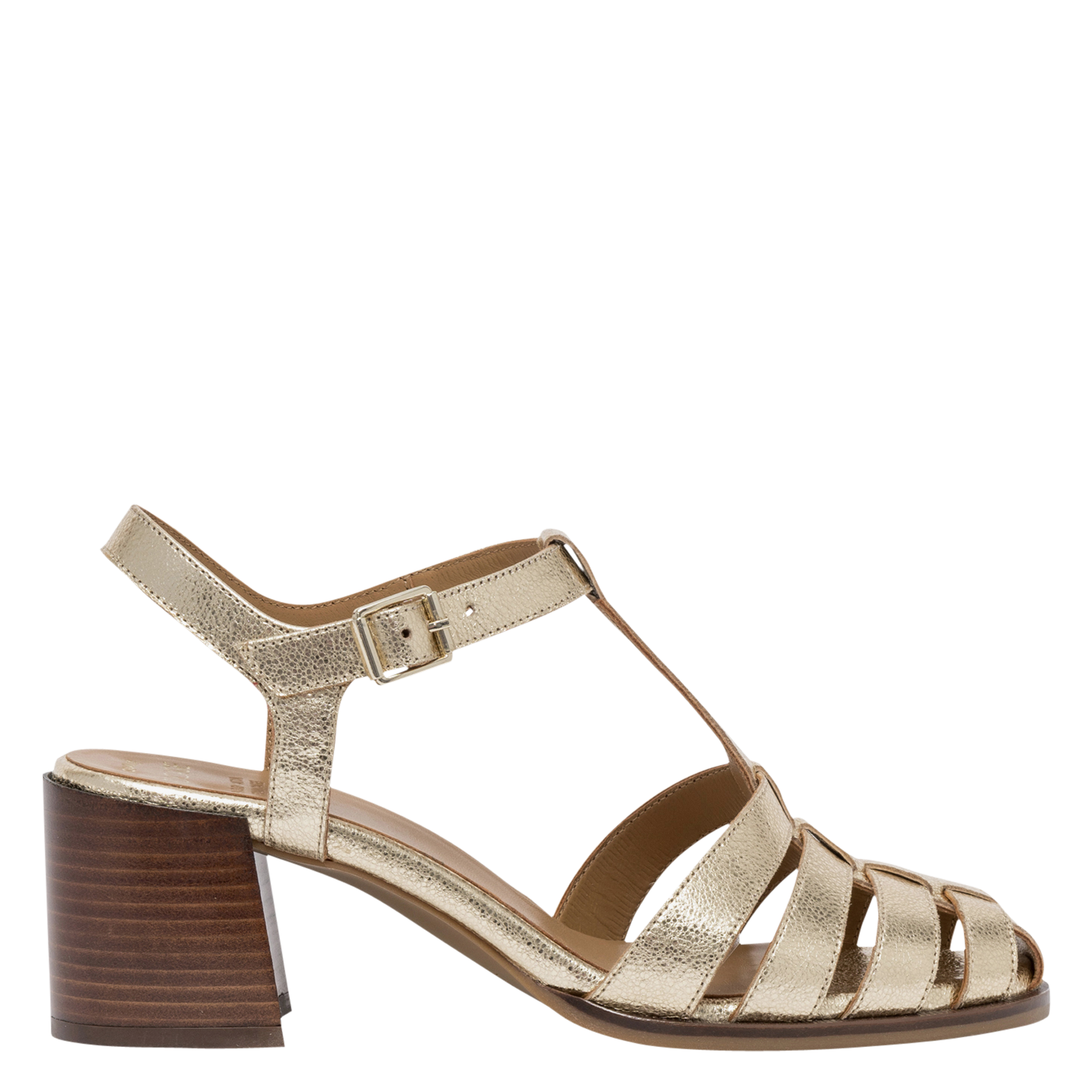 Sandales à talon en cuir BOCAGE Doré