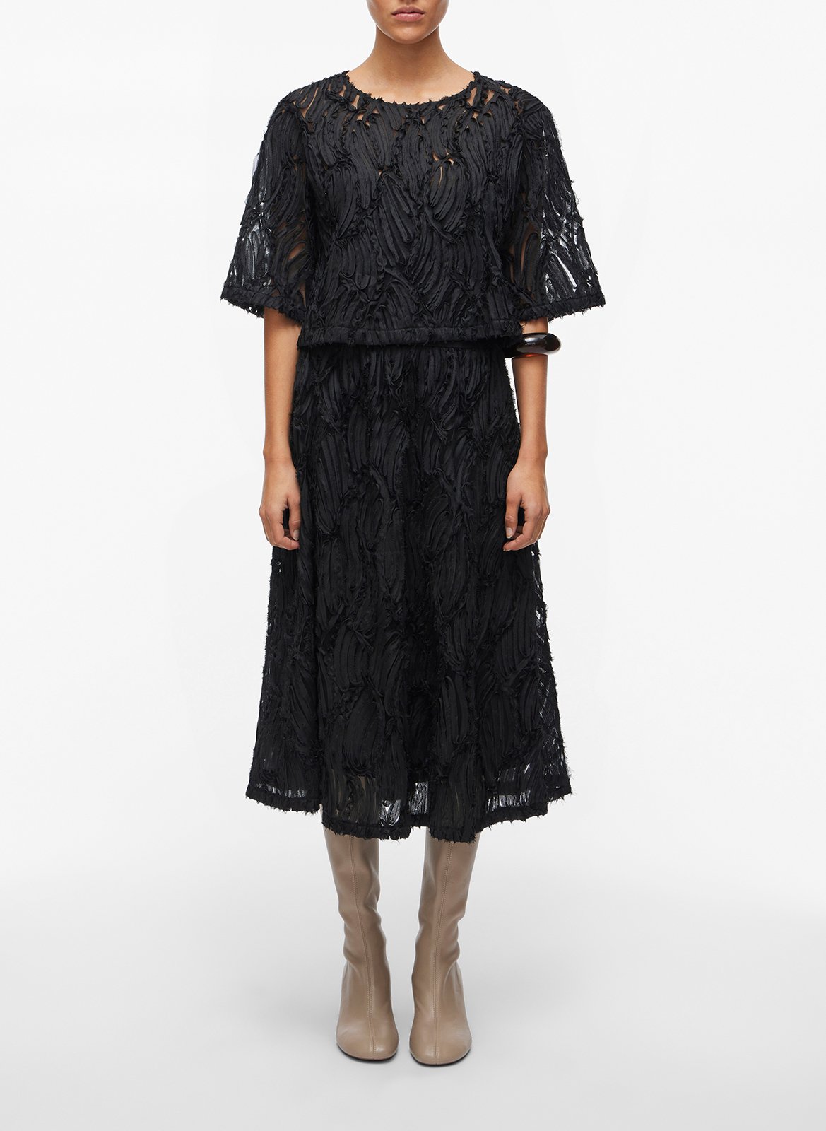 A-line midi skirt ROUGE EDIT Grey