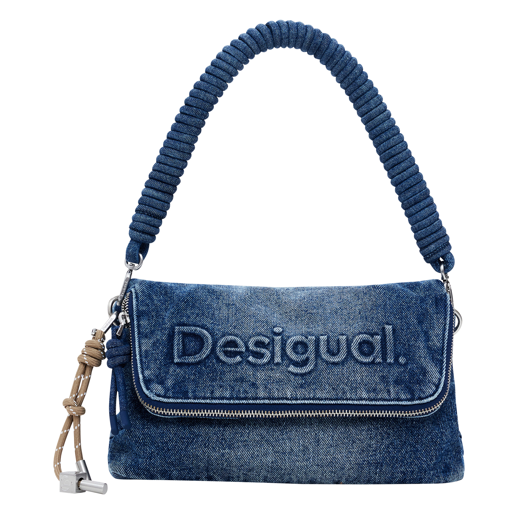 Borsa a tracolla in cotone DESIGUAL Blu