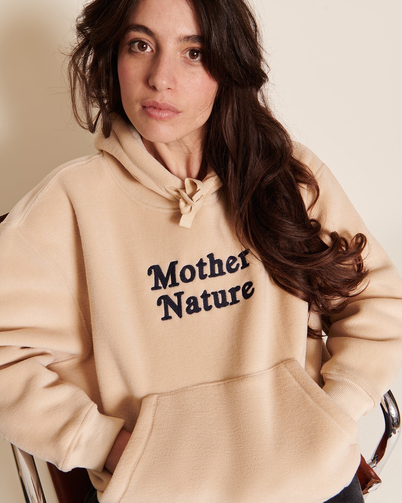 The Mother Nature recycled fleece hoodie EMOI EMOI Beige