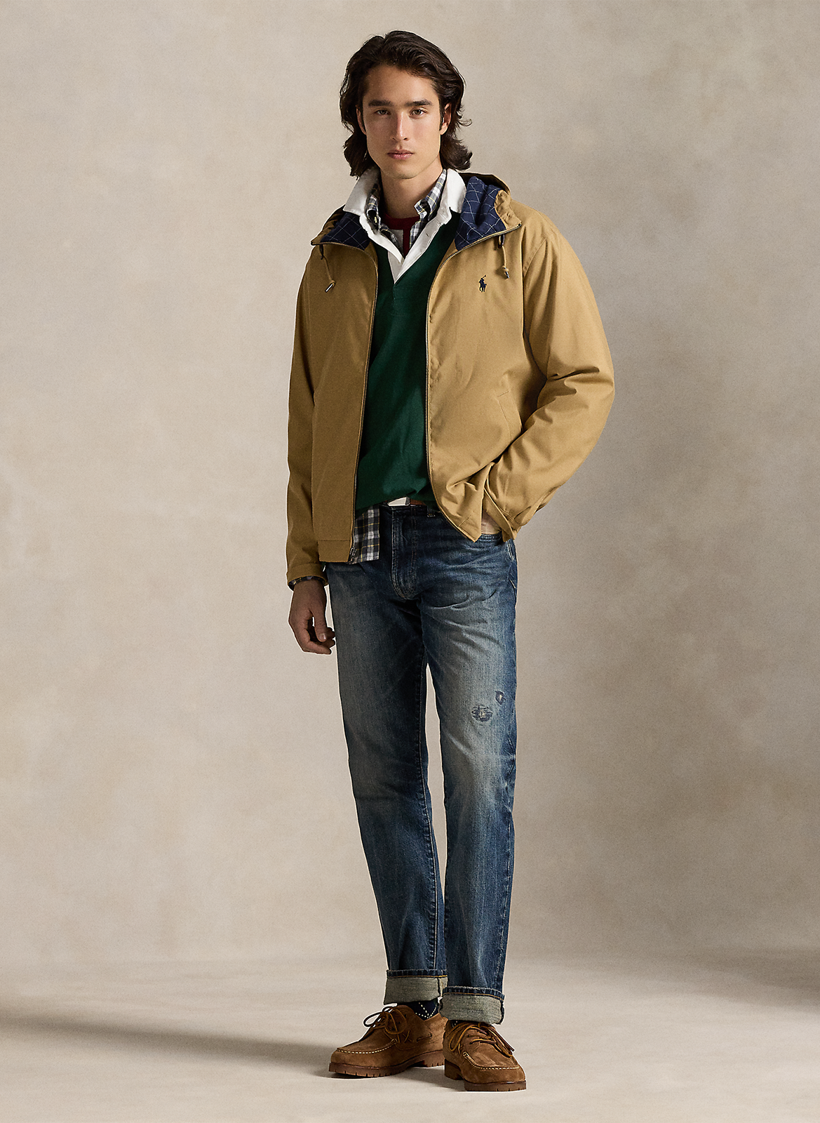 Blouson à capuche POLO RALPH LAUREN Beige