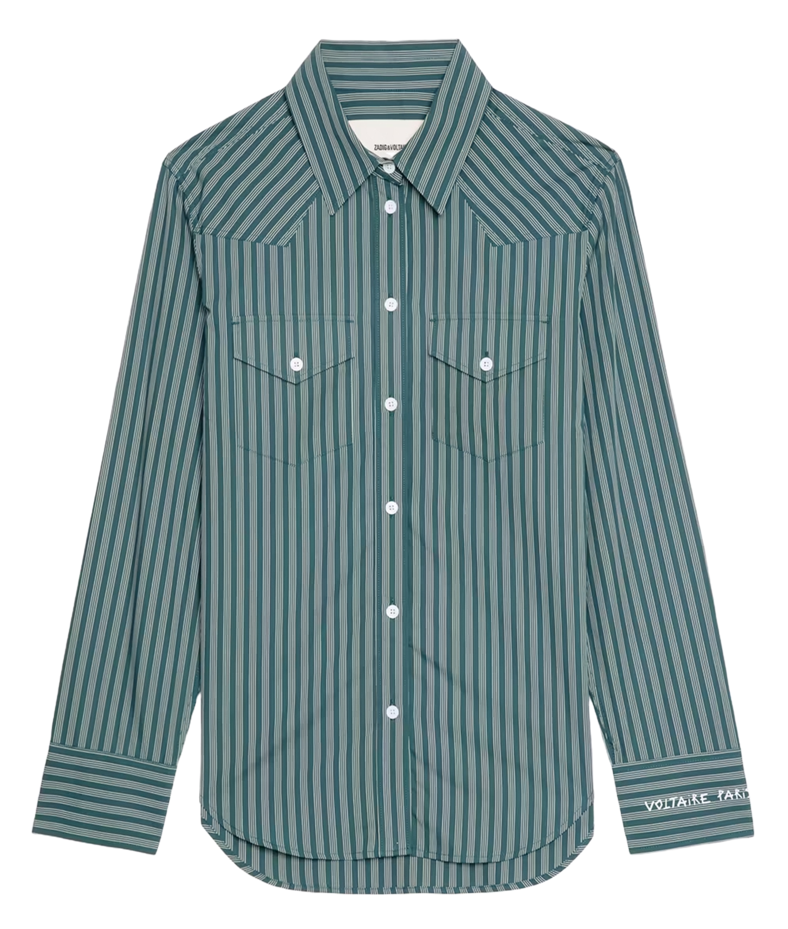 Chemise col classique en coton ZADIG&VOLTAIRE Vert