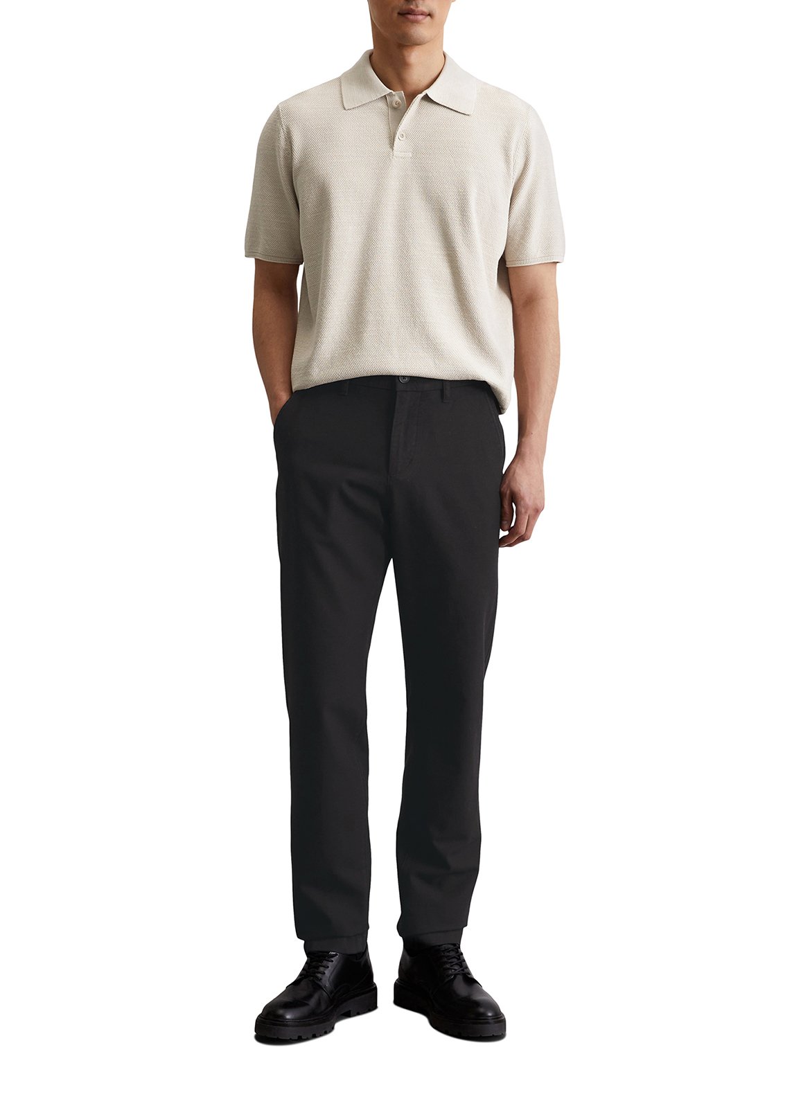 Top col polo en coton MARC O'POLO Gris