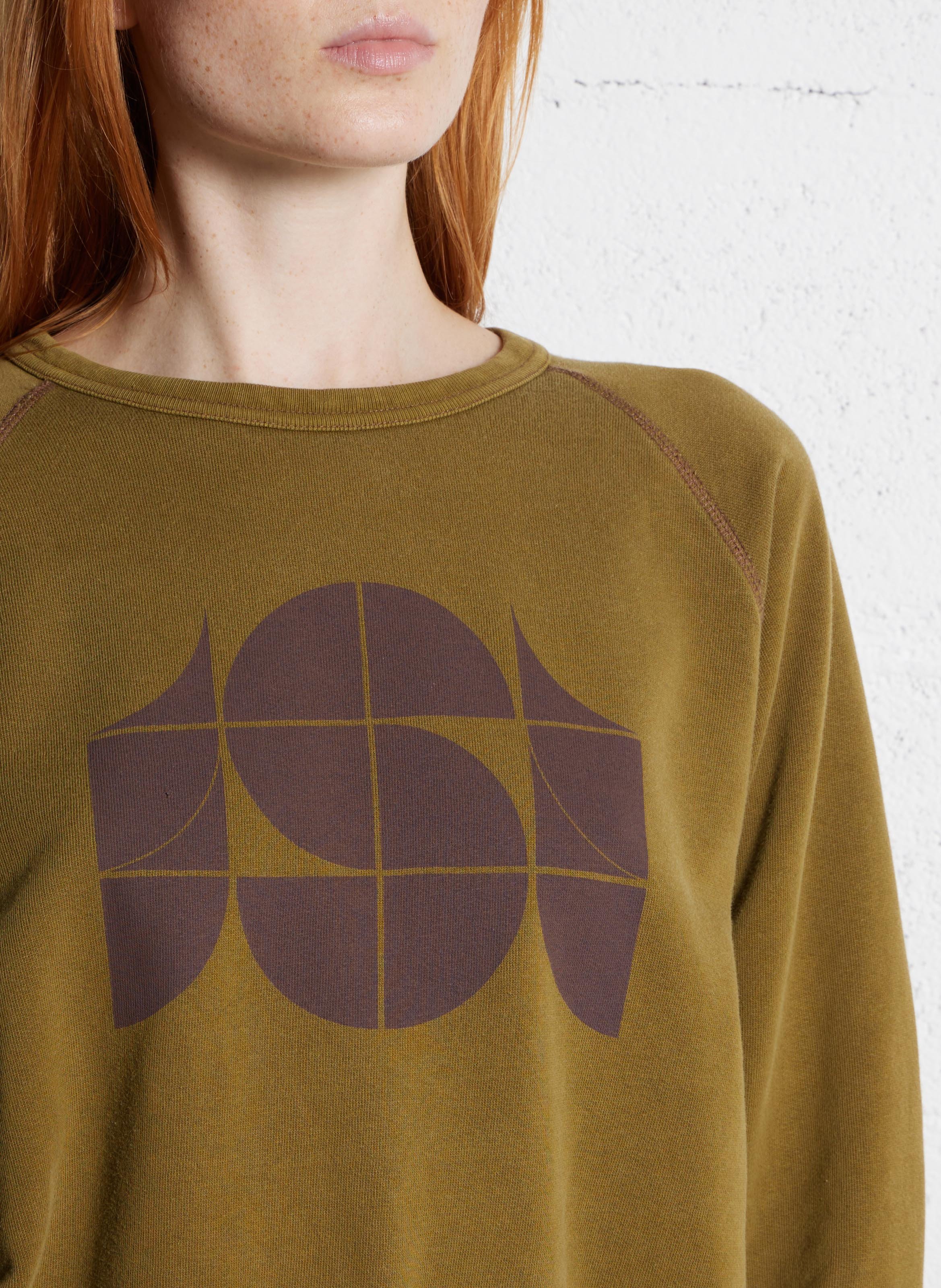 Sweat droit imprimé en coton SOEUR Marron