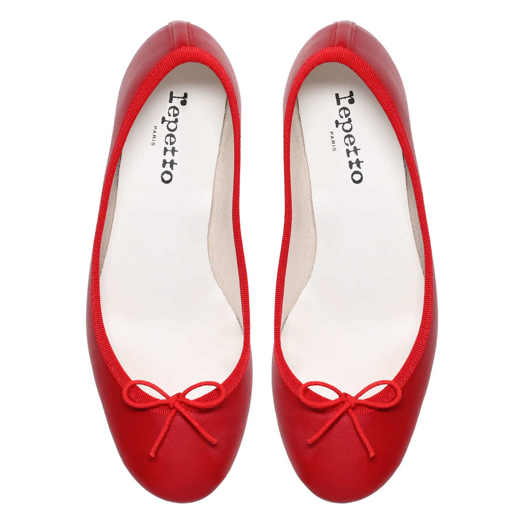 Ballerines à petits talons en cuir REPETTO Rouge