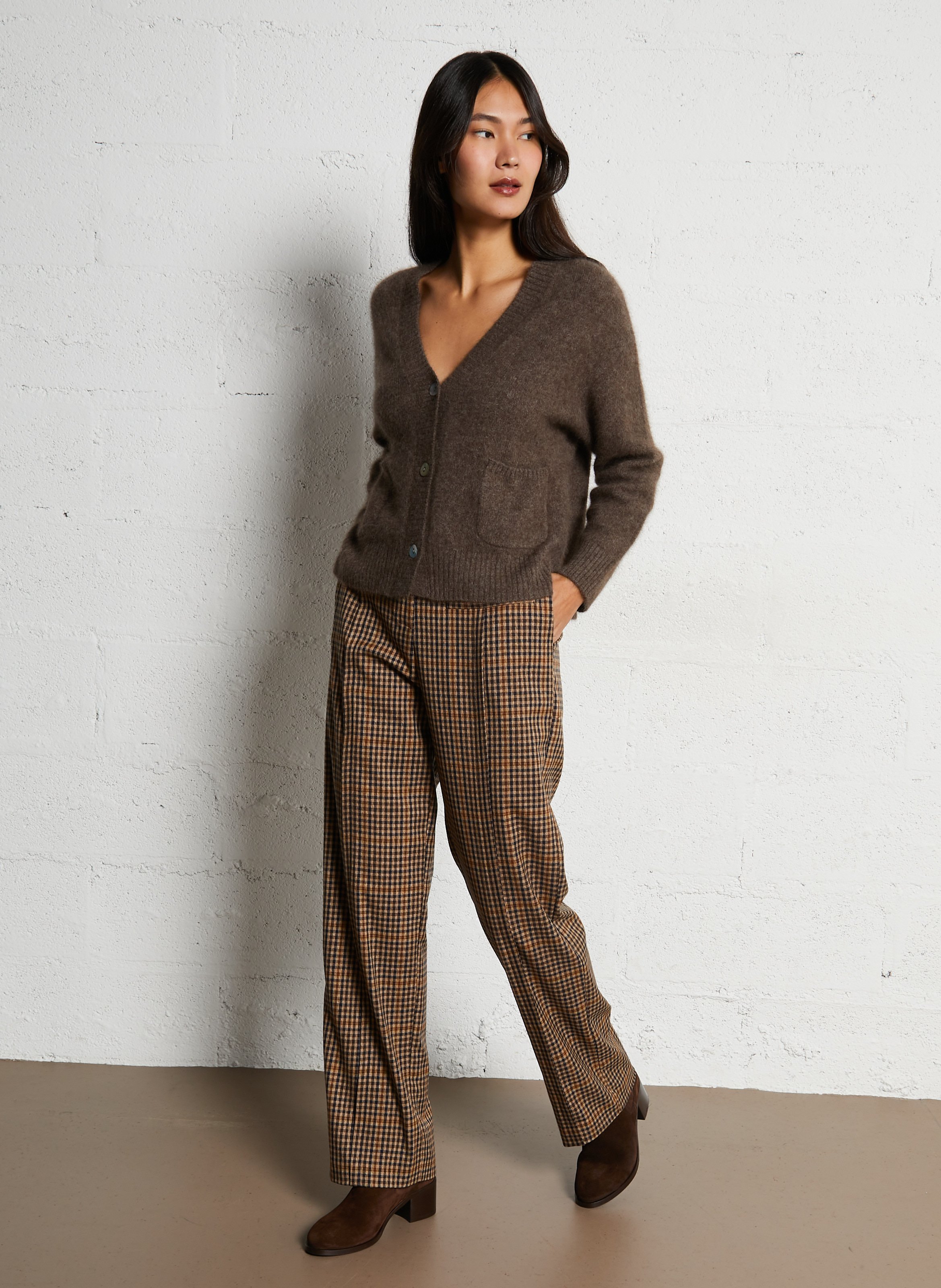 Bottines à talons en cuir velours MELLOW YELLOW Marron