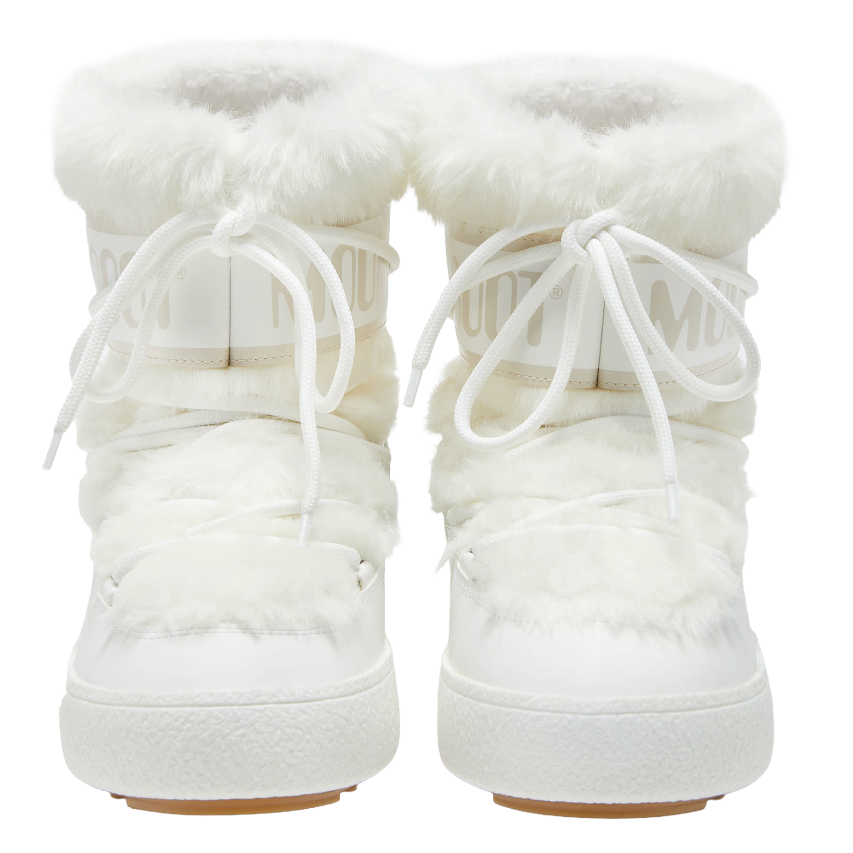 Boots à lacets à détail fourrure MOON BOOT Blanc