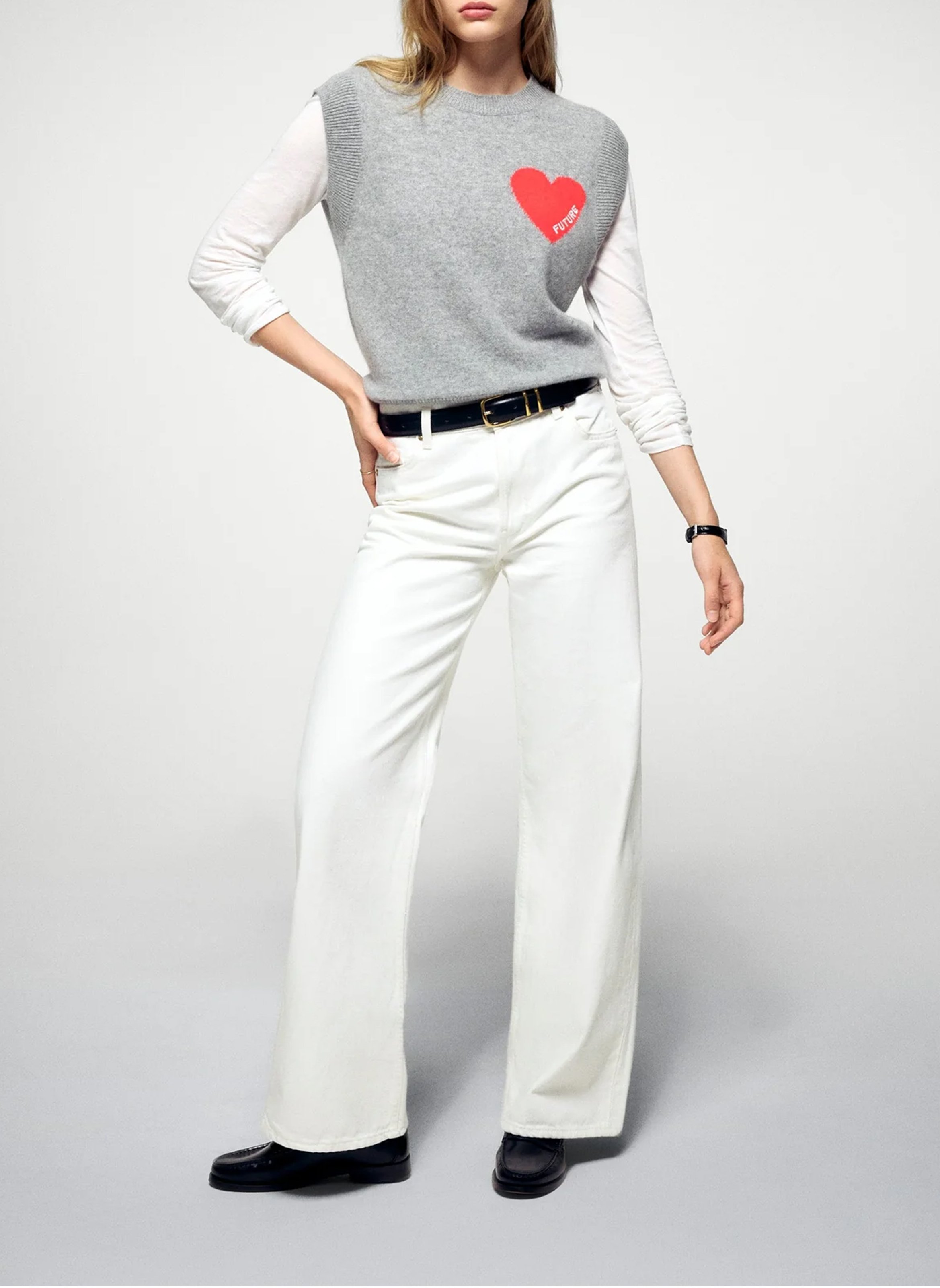 Belted cashmere sweater FROM FUTURE Grey