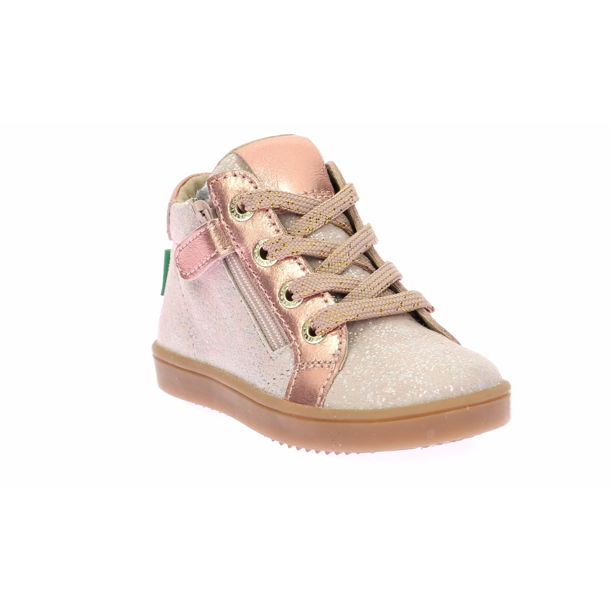 Low leather trainers KICKERS Pink