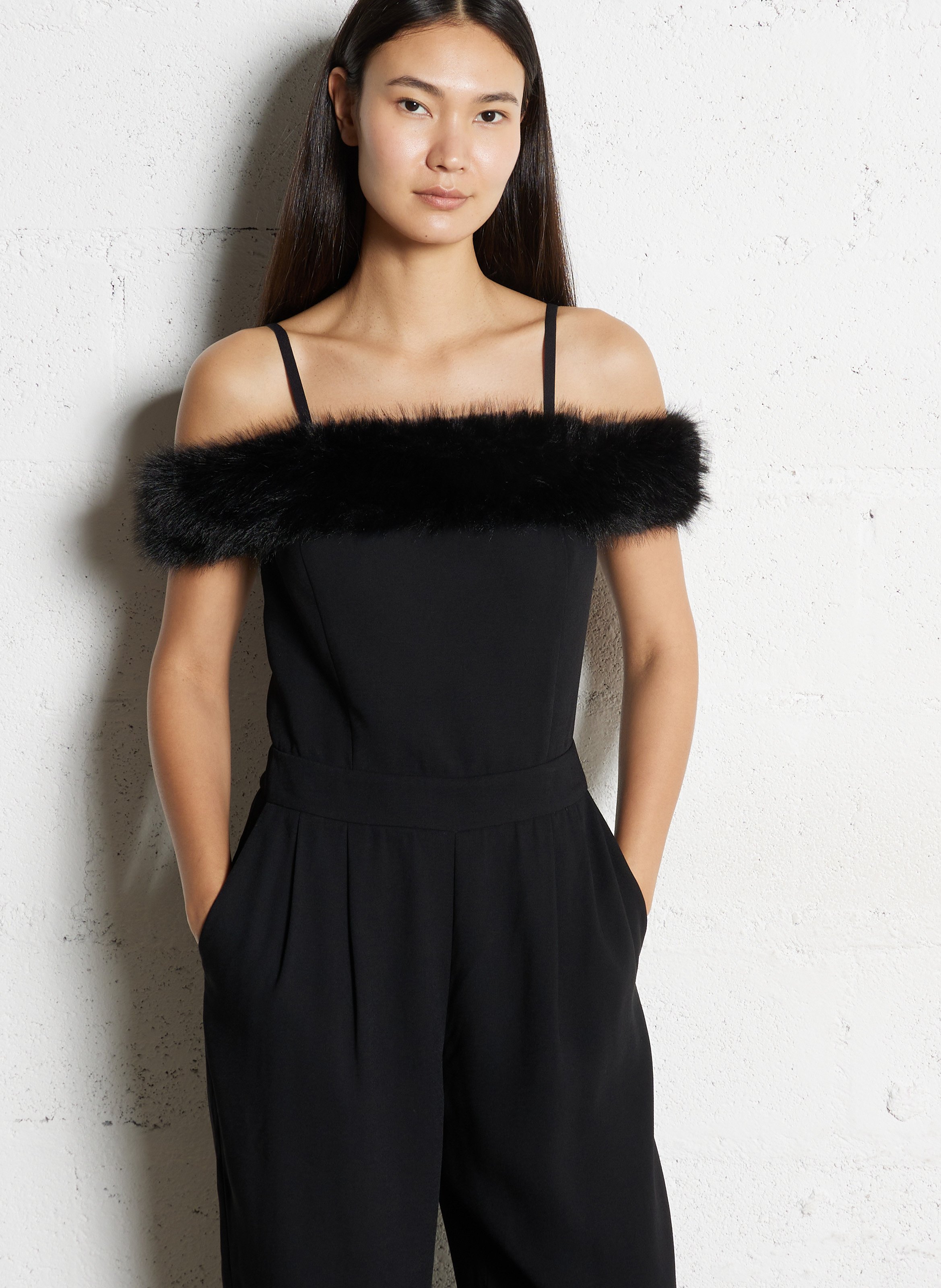 Rechte jumpsuit met boothals IKKS Zwart