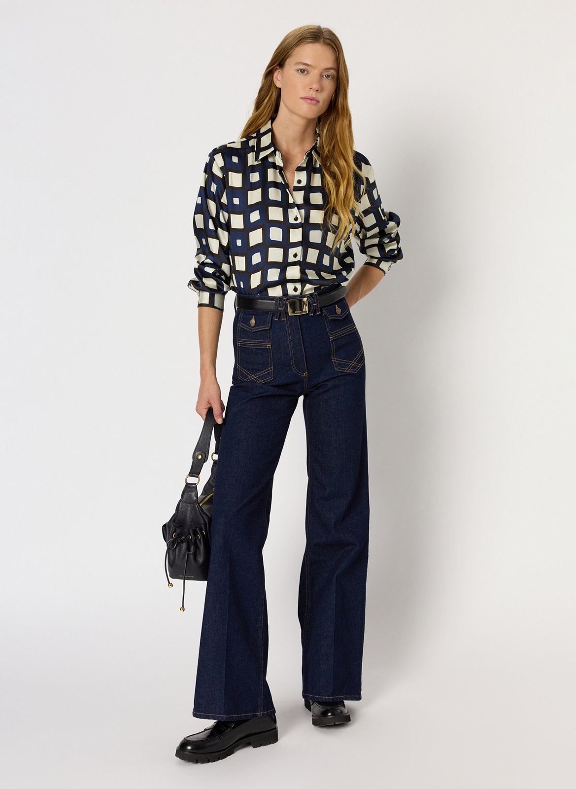 Chemise droite col classique à carreaux GERARD DAREL Bleu