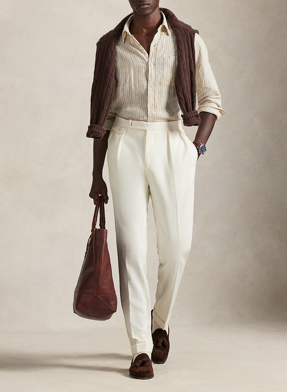 Gerade geschnittenes Leinenhemd POLO RALPH LAUREN Beige