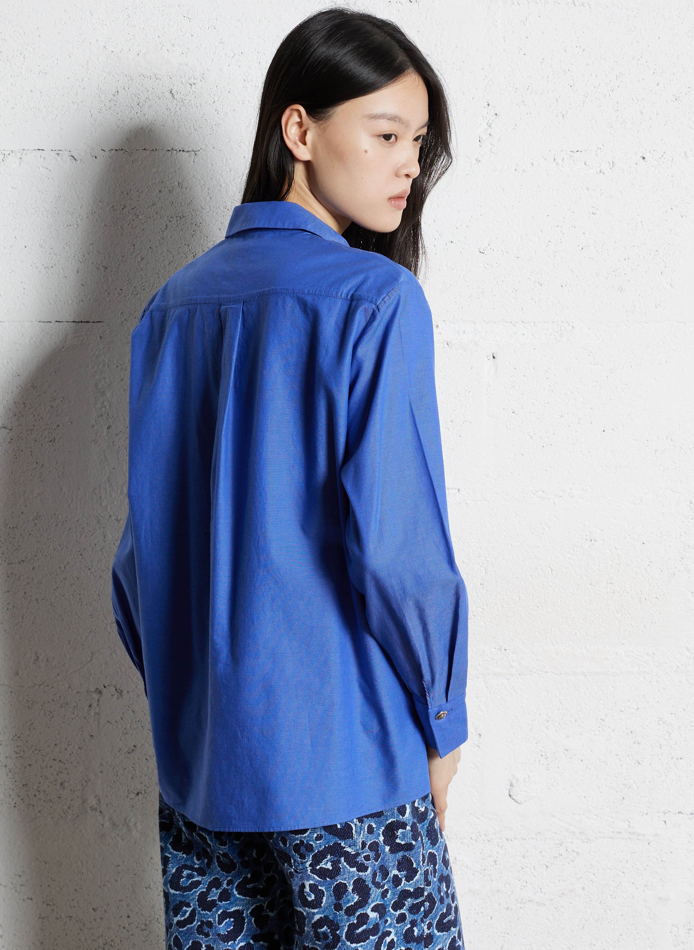 Chemise droite boutonnée en coton MAISON 123 Prune