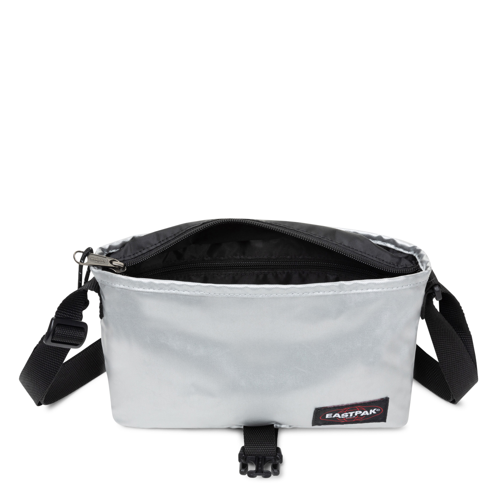 Umhängetasche mit Klappdeckel und Schnalle EASTPAK Silber