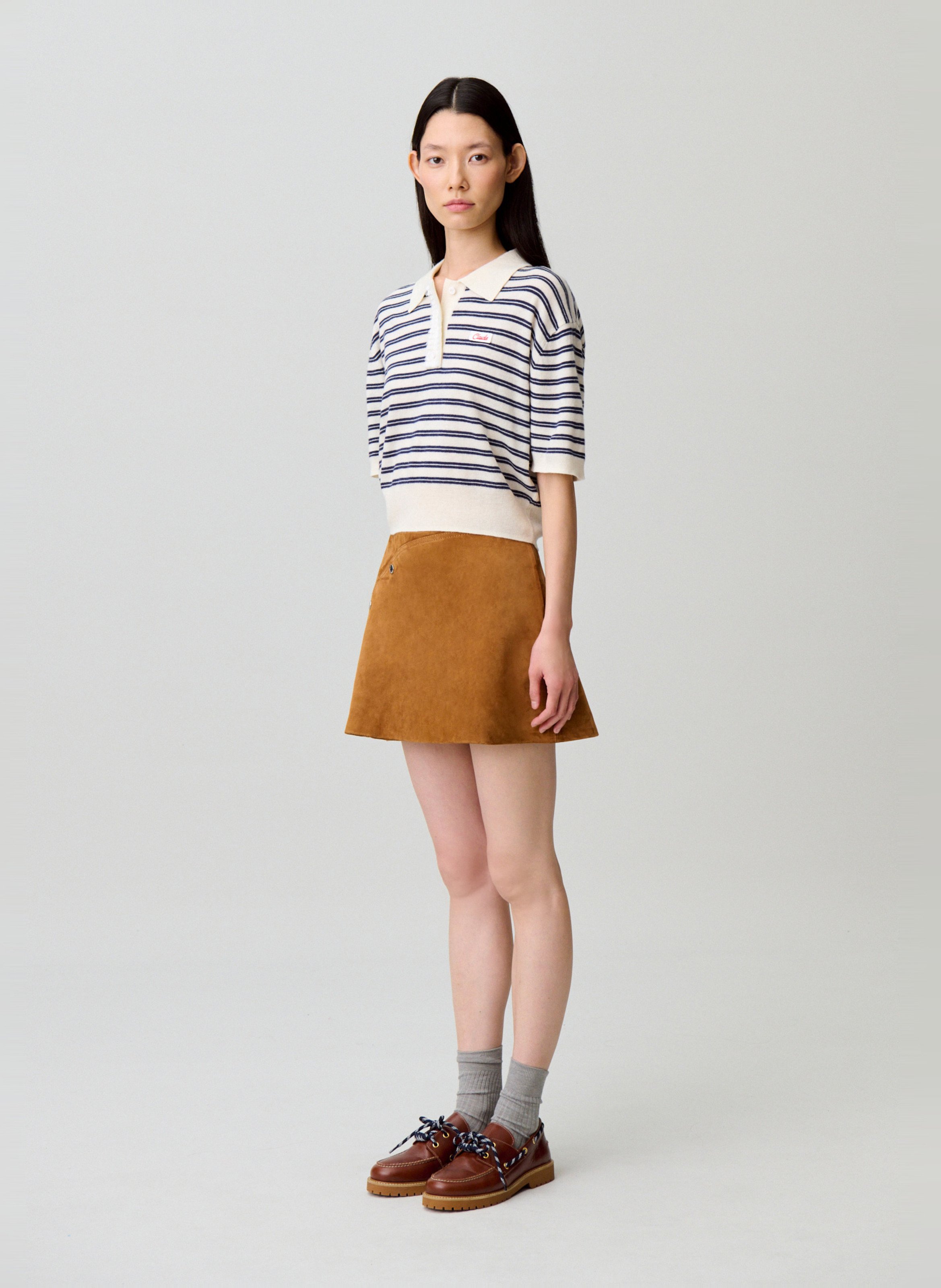 Wool sweater with polo collar CLAUDIE PIERLOT Multicolored