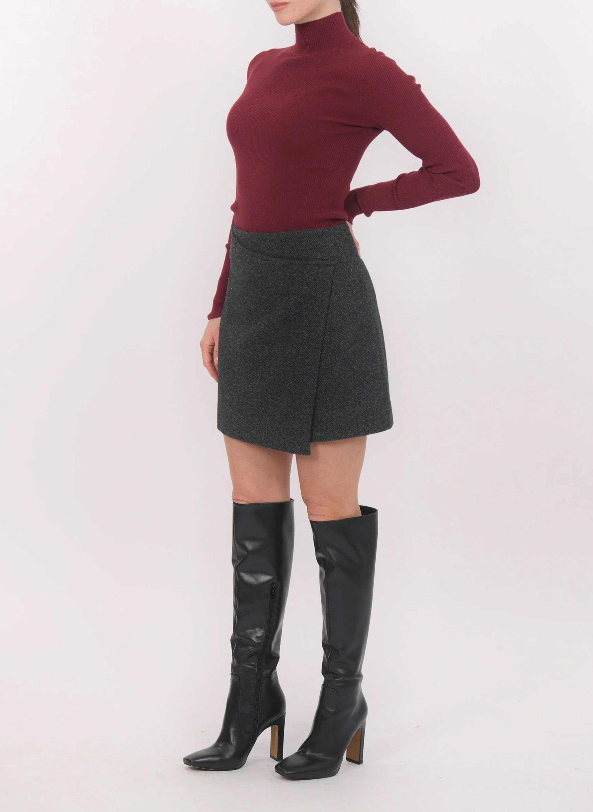 Jupe courte portefeuille KOOKAI Gris