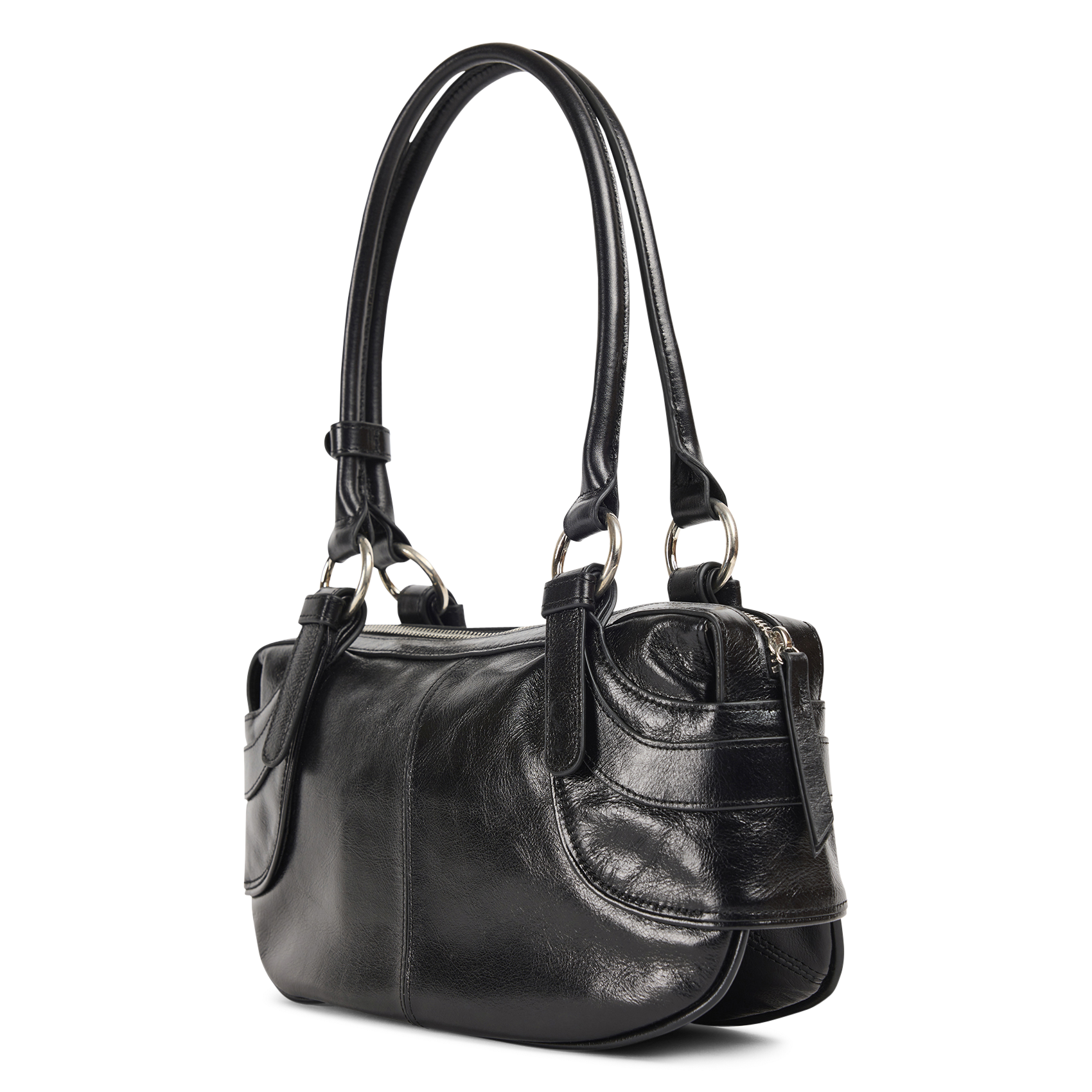 Sac porté épaule en cuir NAT & NIN Noir