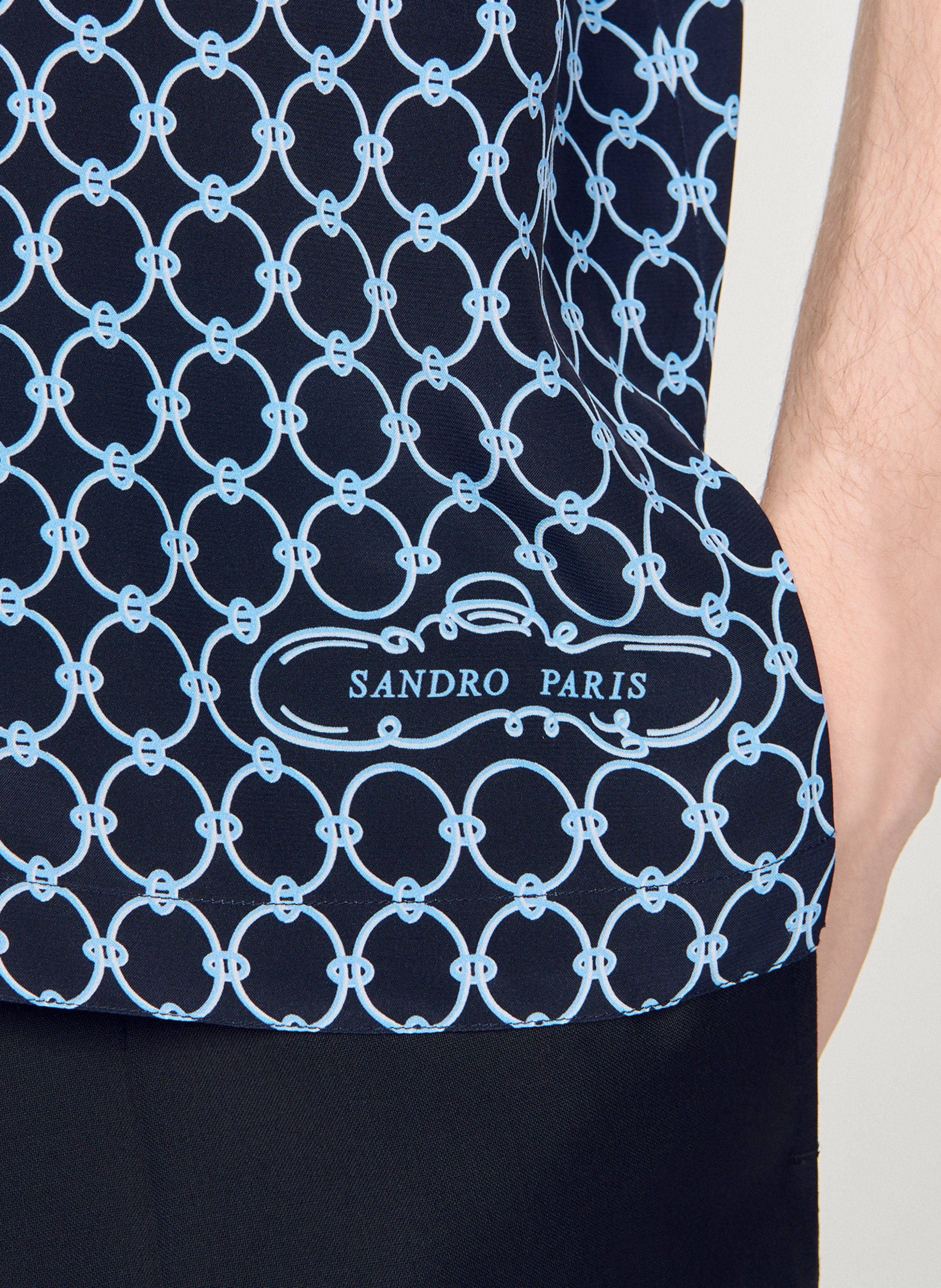 Chemise imprimée col classique SANDRO Bleu