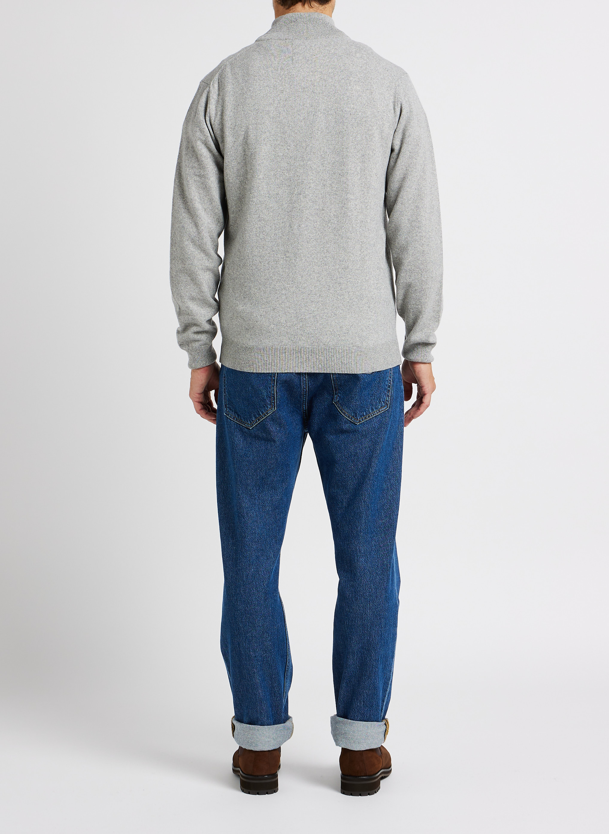 Zip-up high-neck wool jumper GANT Grey