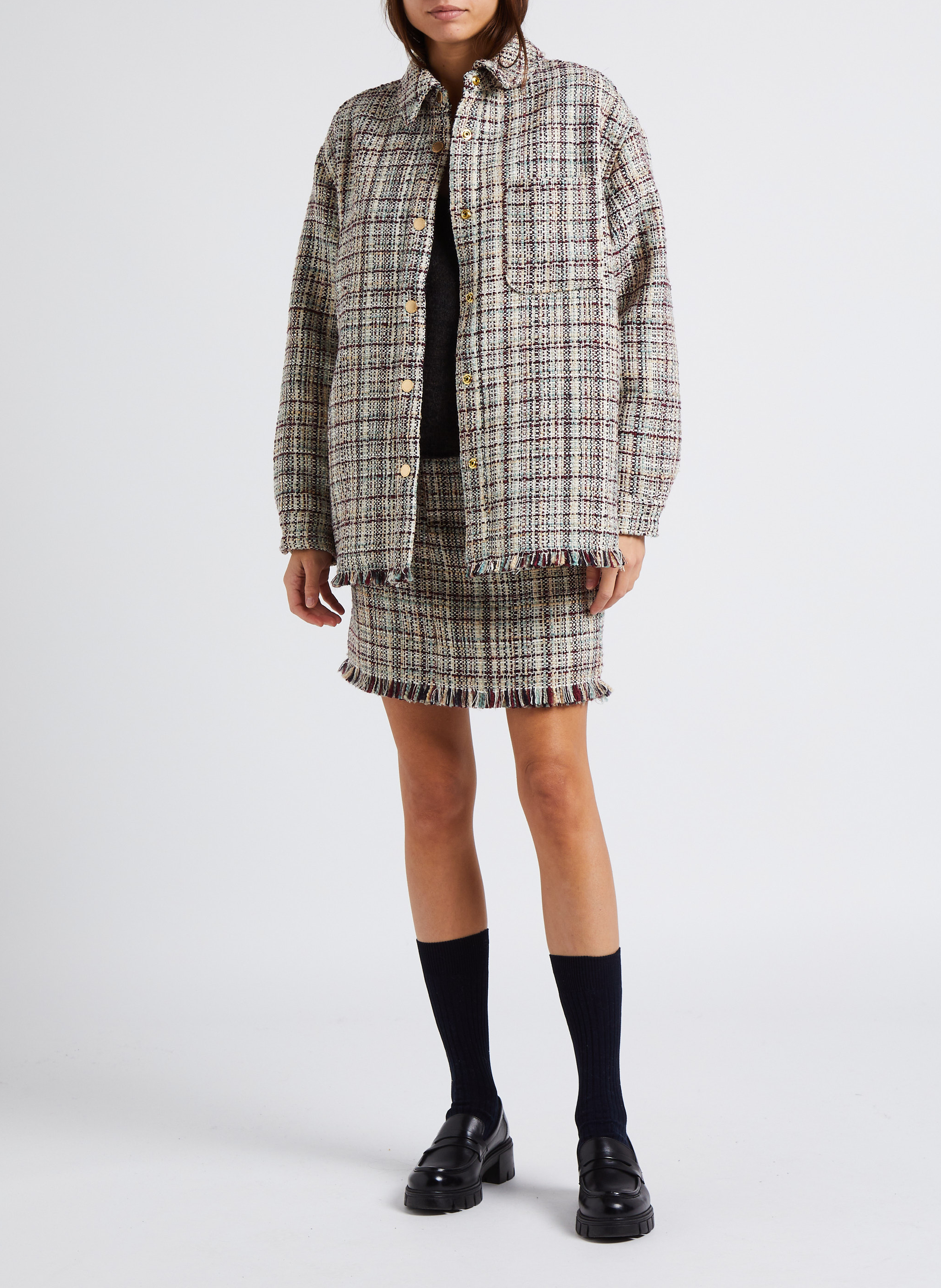 Surchemise col classique en tweed  SCOTCH AND SODA Beige