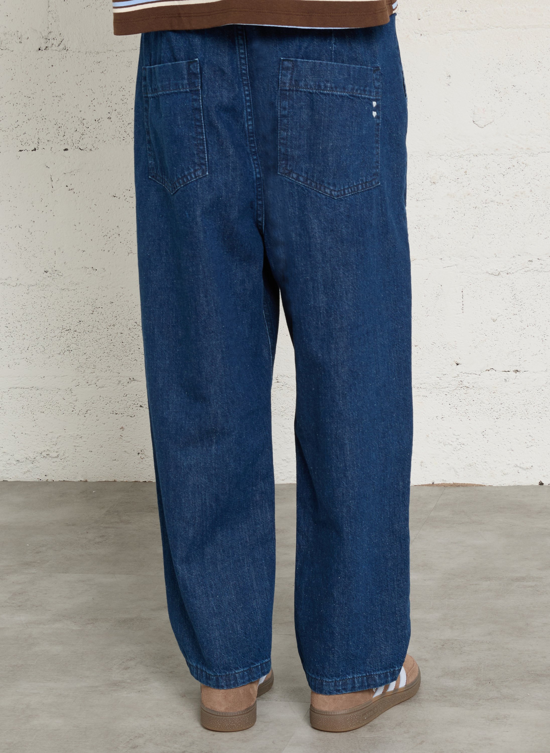 High-rise straight cotton jeans PLEASE Blue