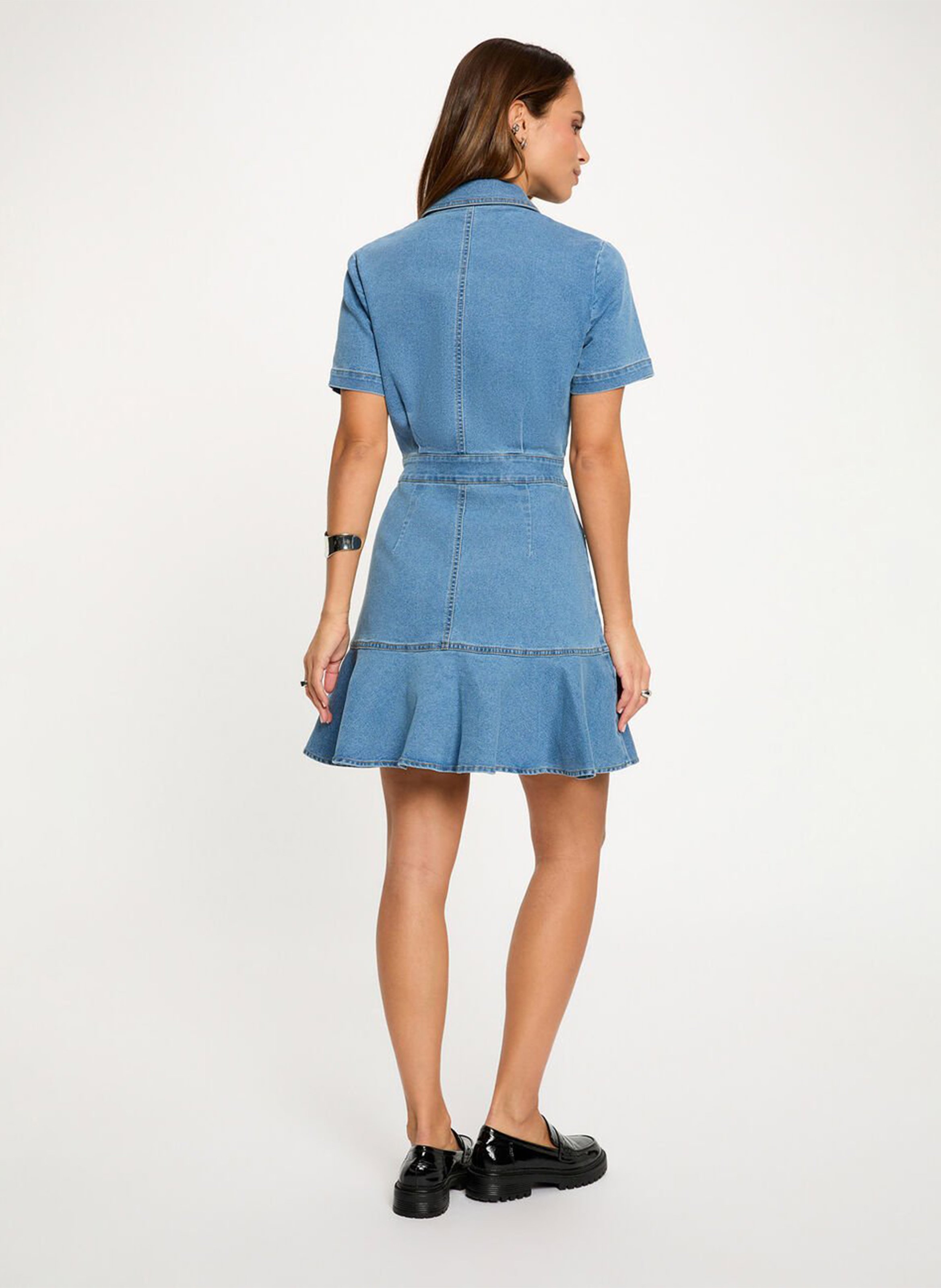 Robe courte cintrée en jean MORGAN Bleu