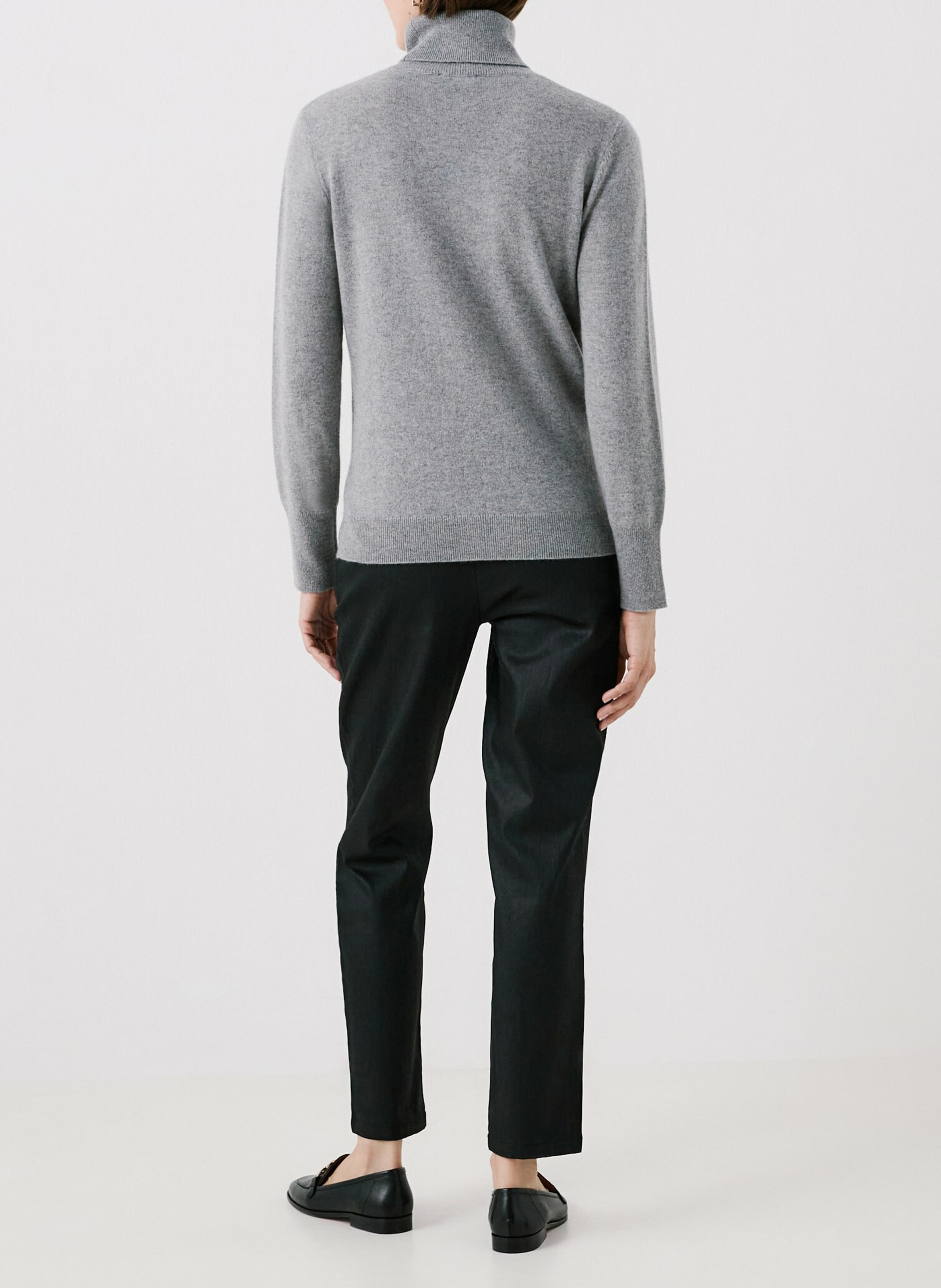 Cashmere straight-cut turtleneck sweater CAROLL Grey