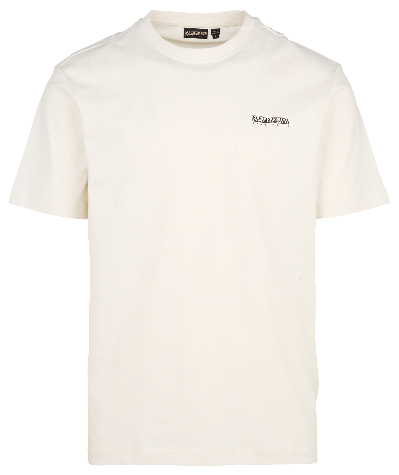 Round neck mottled screen-printed t-shirt White