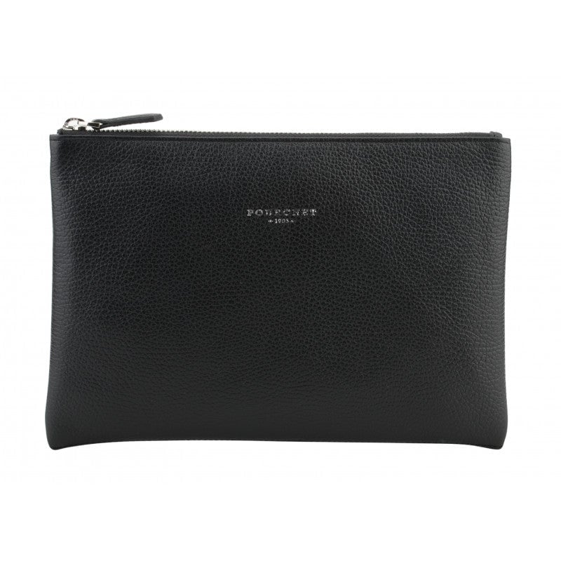 Calfskin leather shoulder bag Black