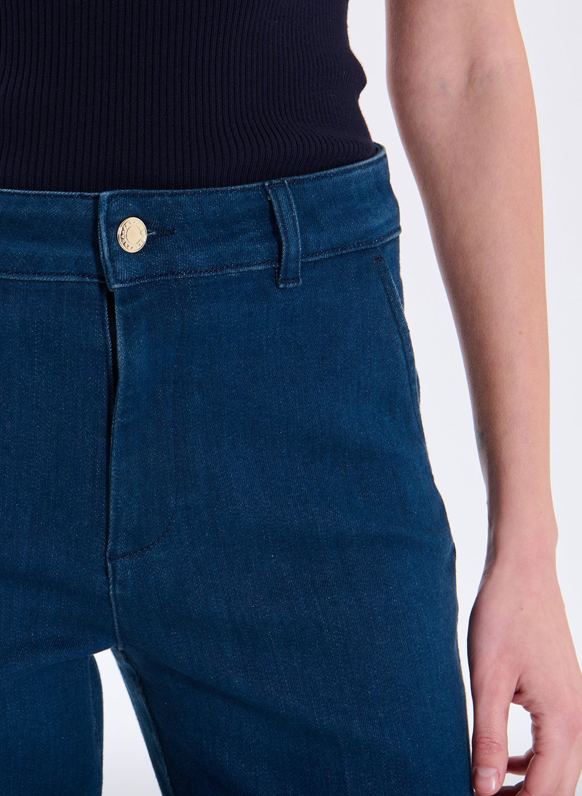 Jean flare en coton mélangé ZAPA Violet