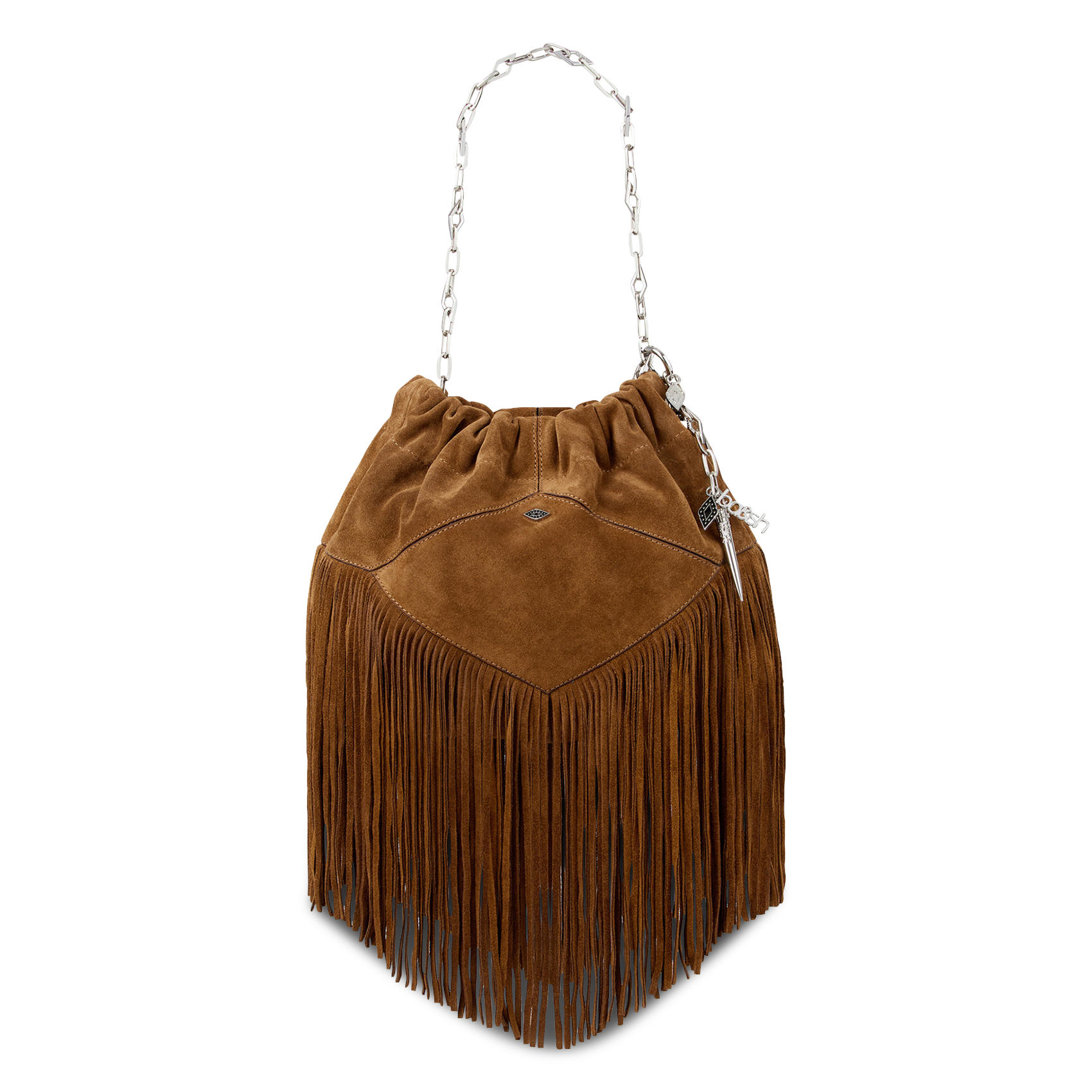 Buideltas van getextureerd leer met veters BA&SH Bruin