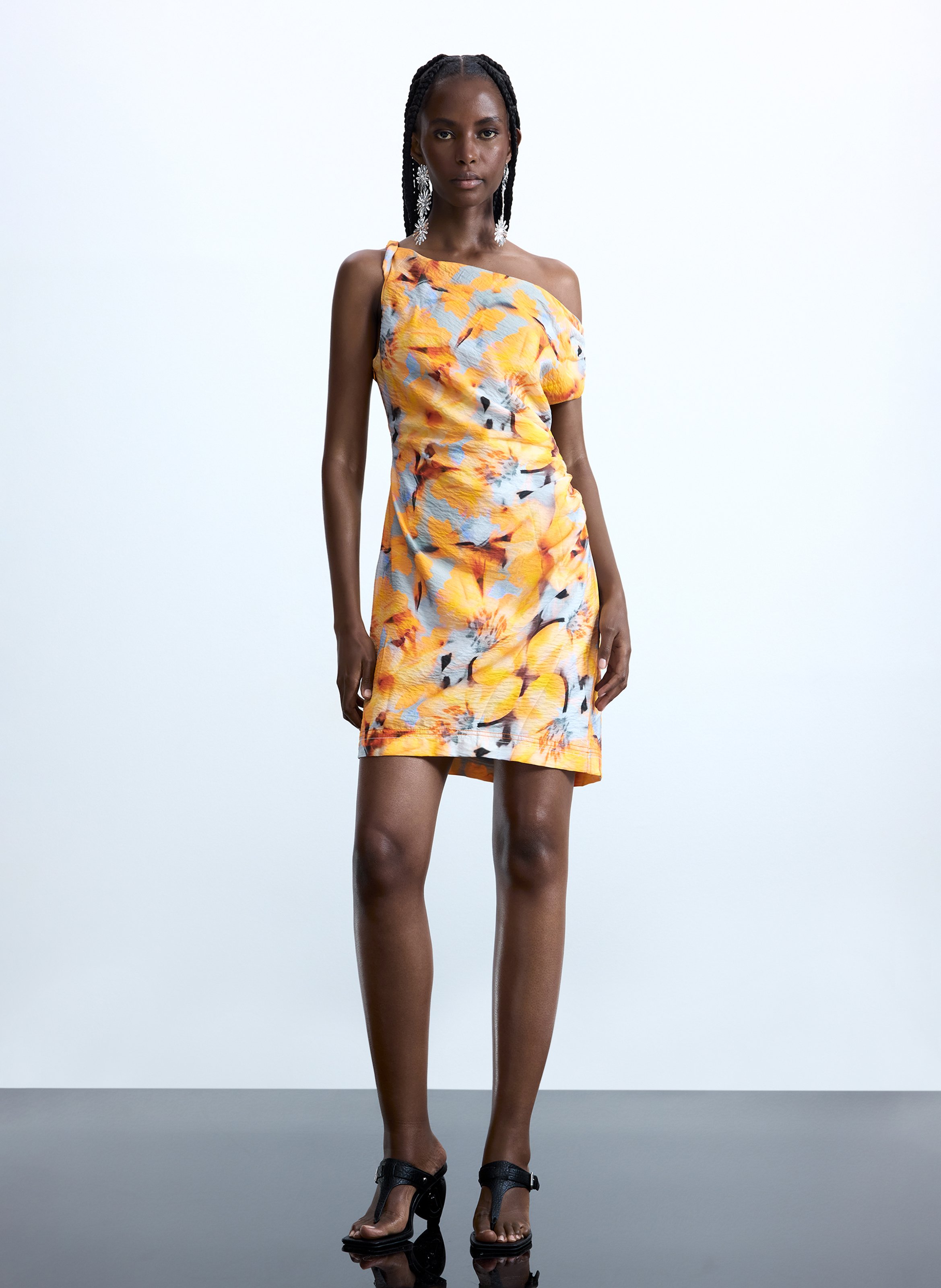 Floral print top DESIGUAL Orange