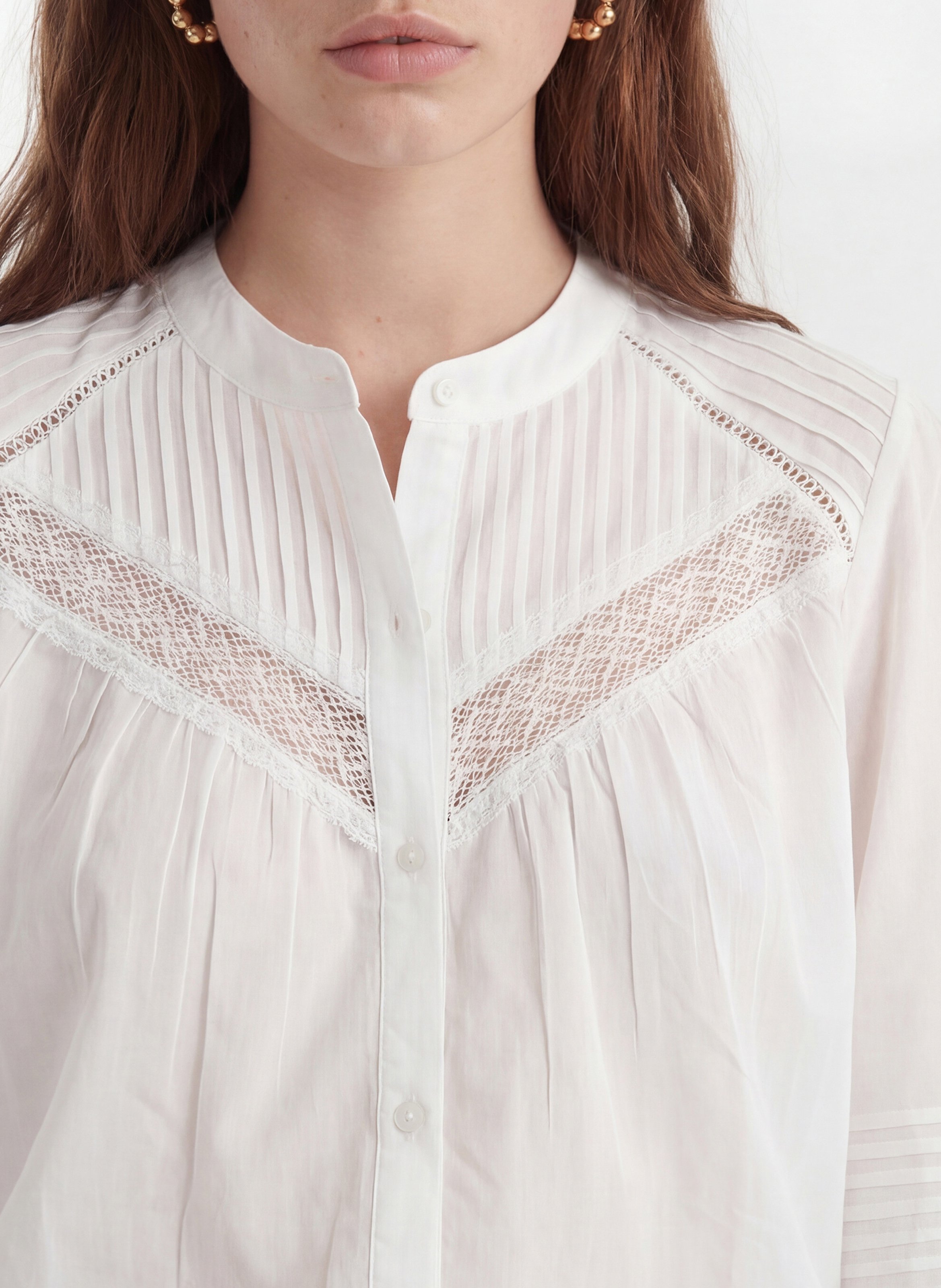 Oversize Rundhalsausschnitt Baumwollhemd KOOKAI Weiss