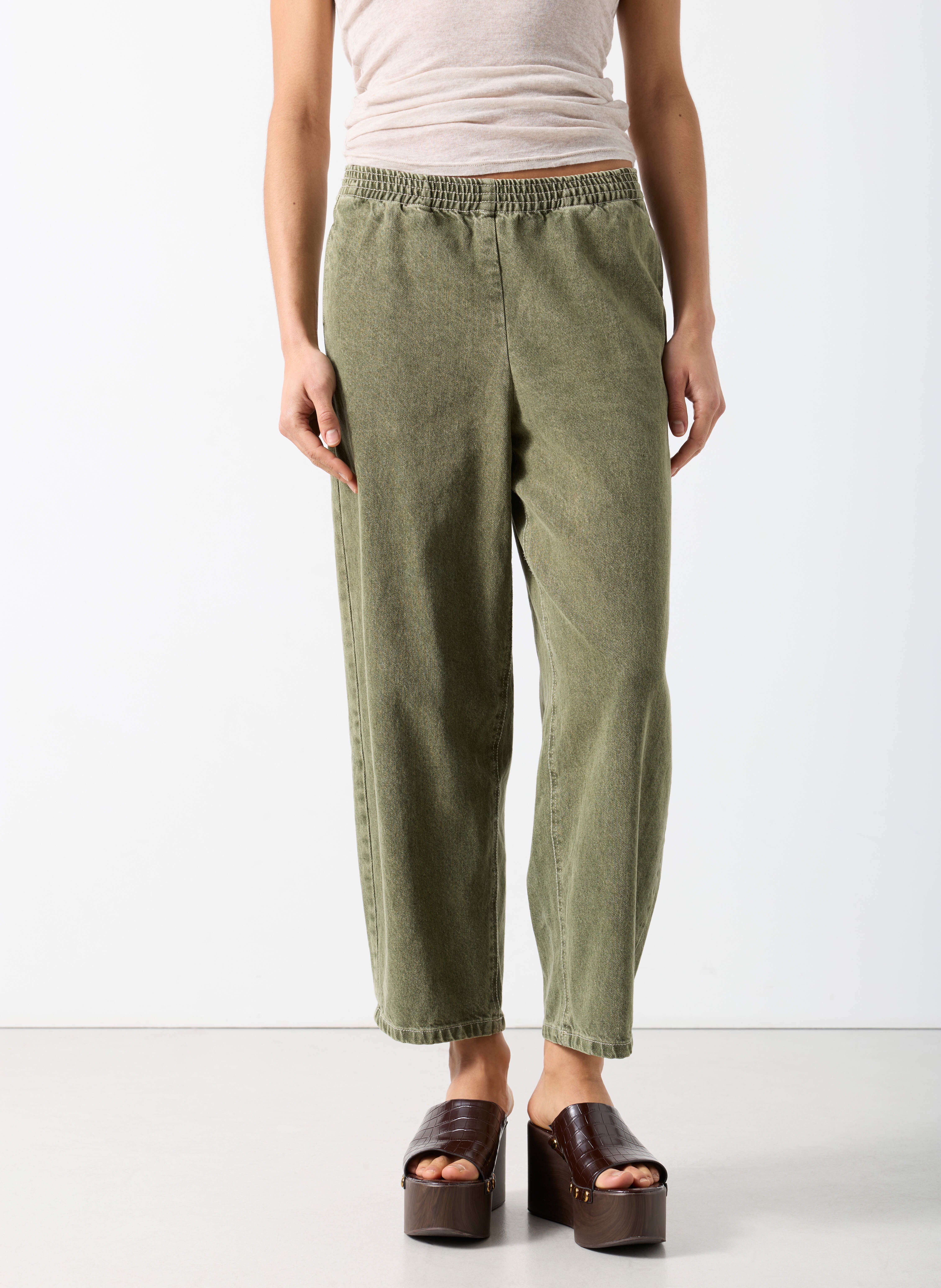 Jean large en coton mélangé AMERICAN VINTAGE Vert