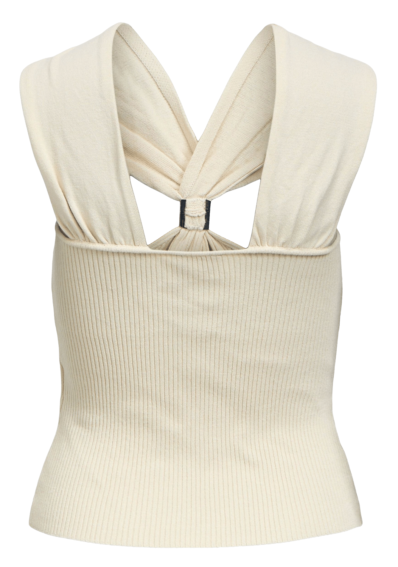 Top droit en maille OBJECT Beige