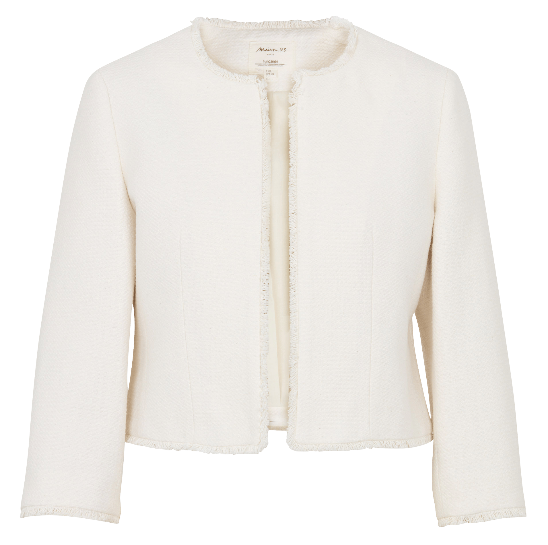 Veste col rond en coton mélangé MAISON 123 Blanc