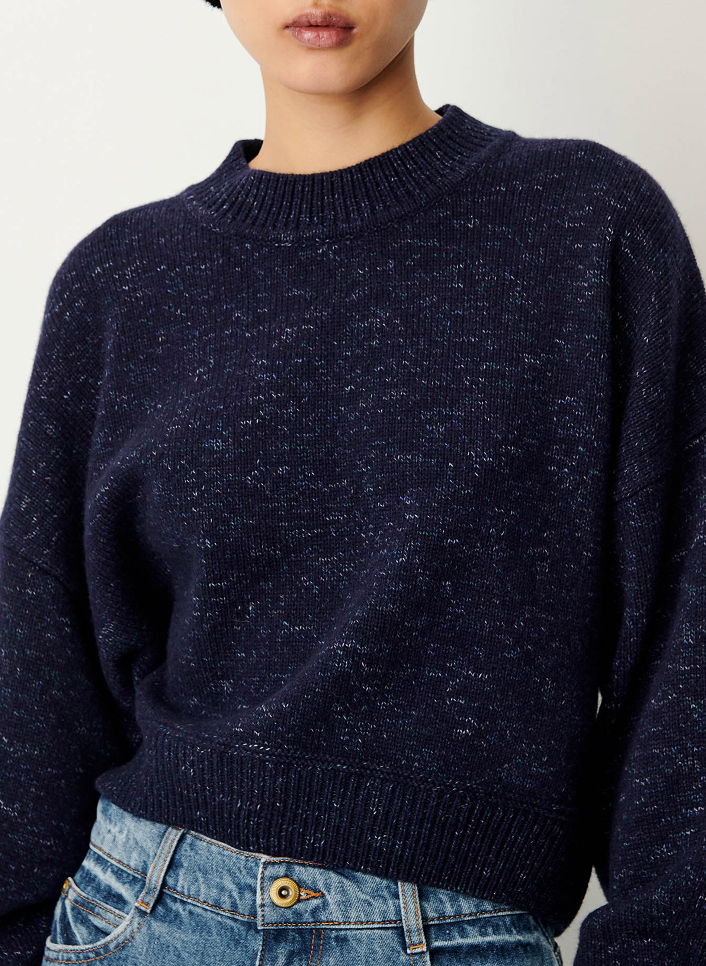 Loose-fit round-neck wool jumper SESSUN Blue