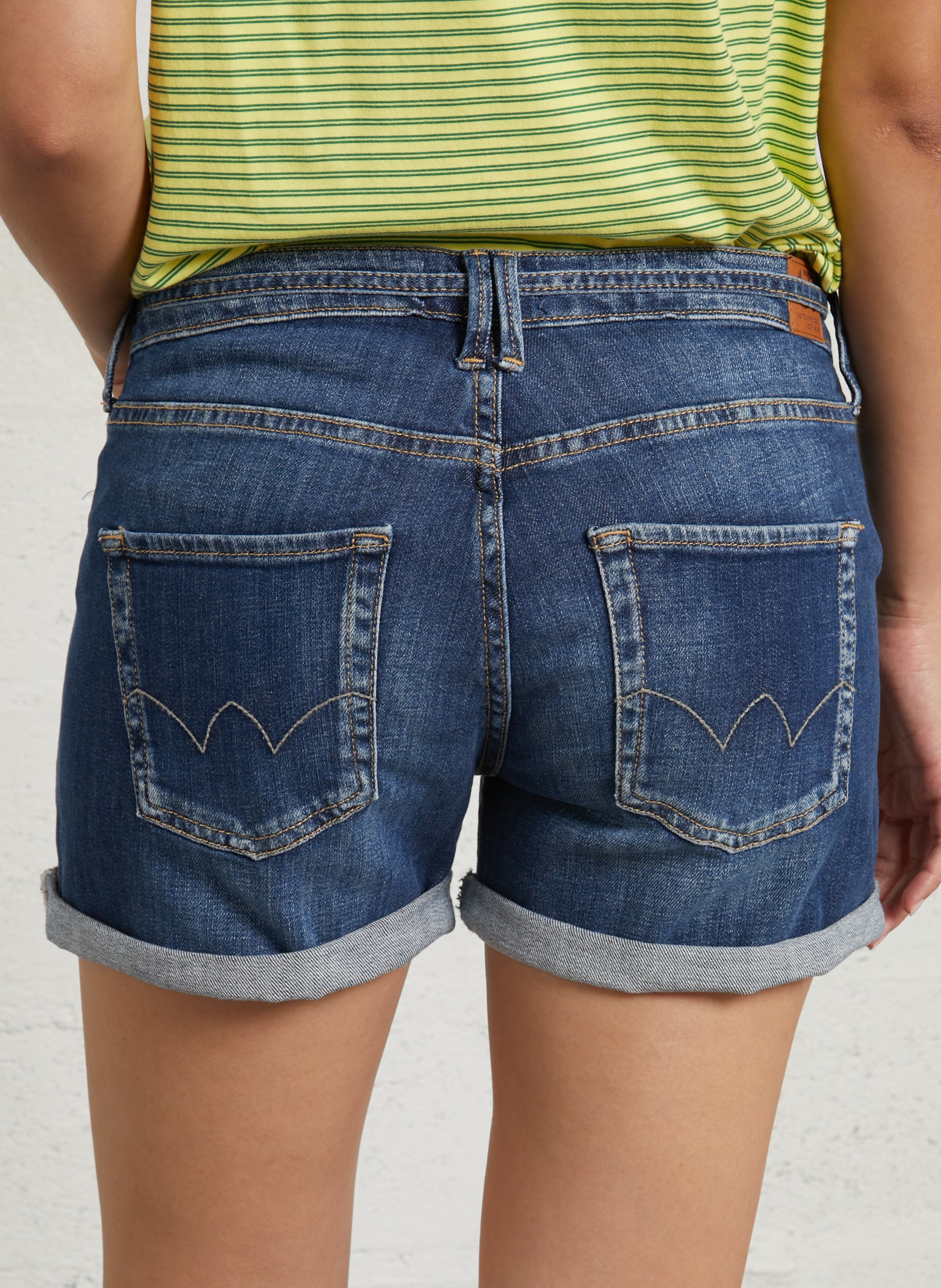Recht short - katoenblend LE TEMPS DES CERISES Blauw