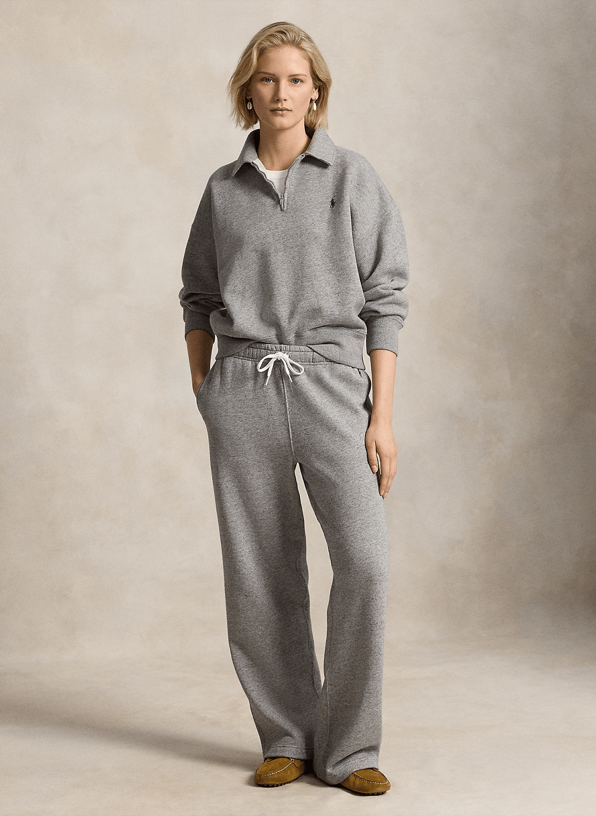 Oversize-Sweatshirt mit Stehkragen aus Baumwollmischung | Grau POLO RALPH LAUREN Damen
