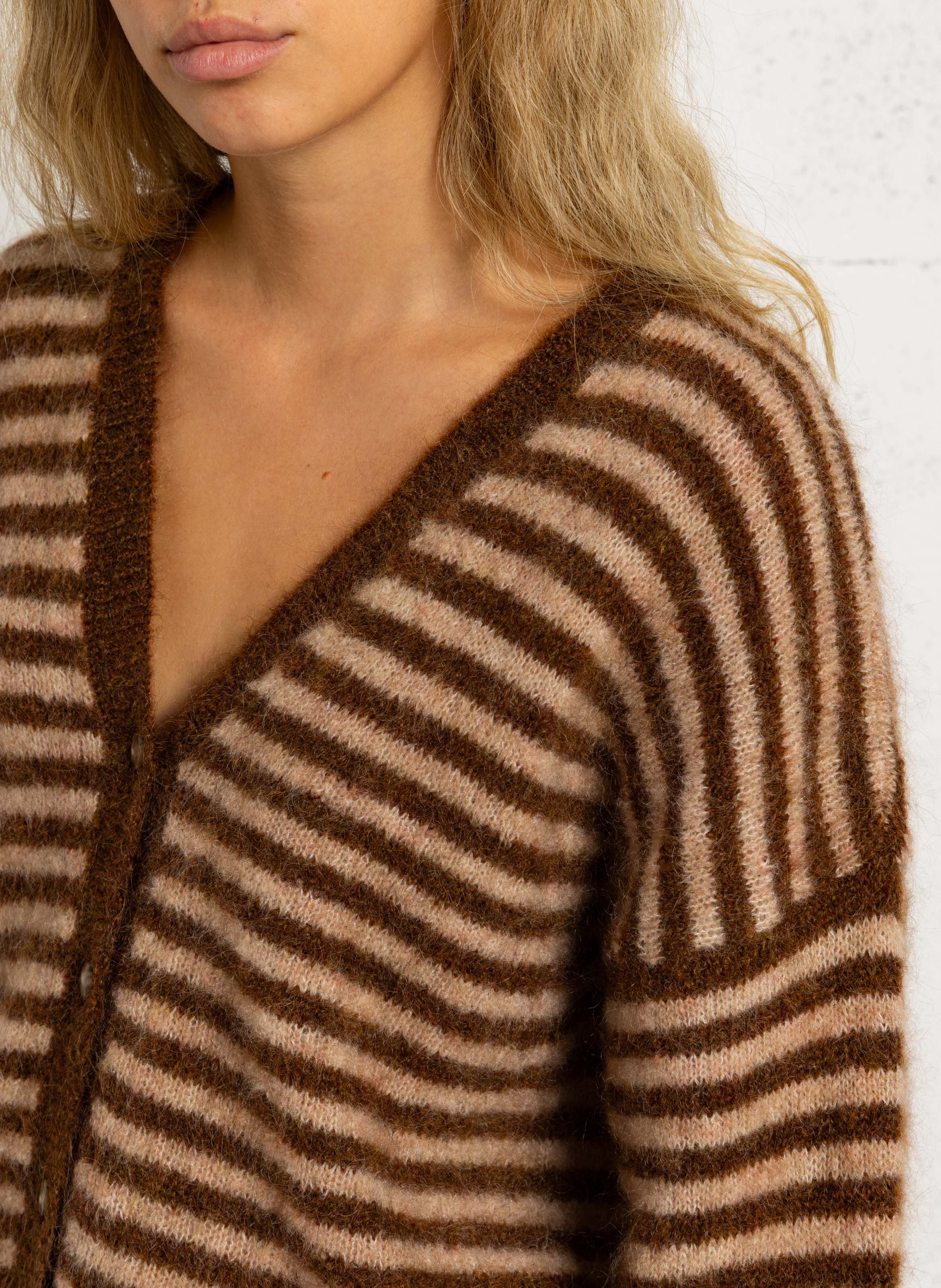 V-neck wool-blend cardigan DES PETITS HAUTS Multicolored