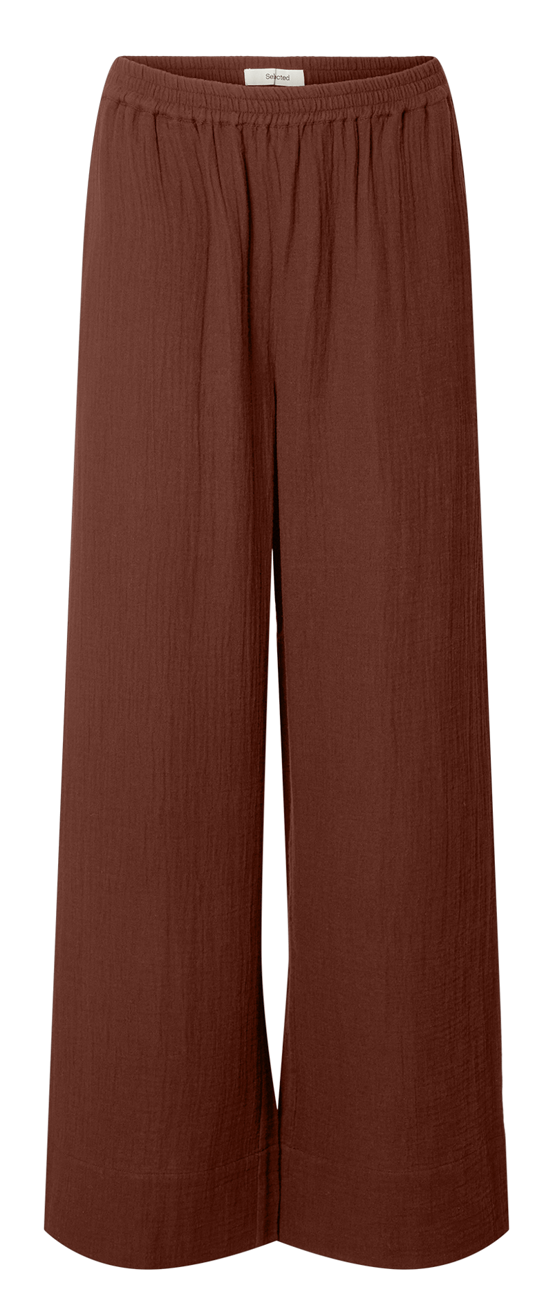 Weite Hose aus Bio-Baumwolle SELECTED Braun