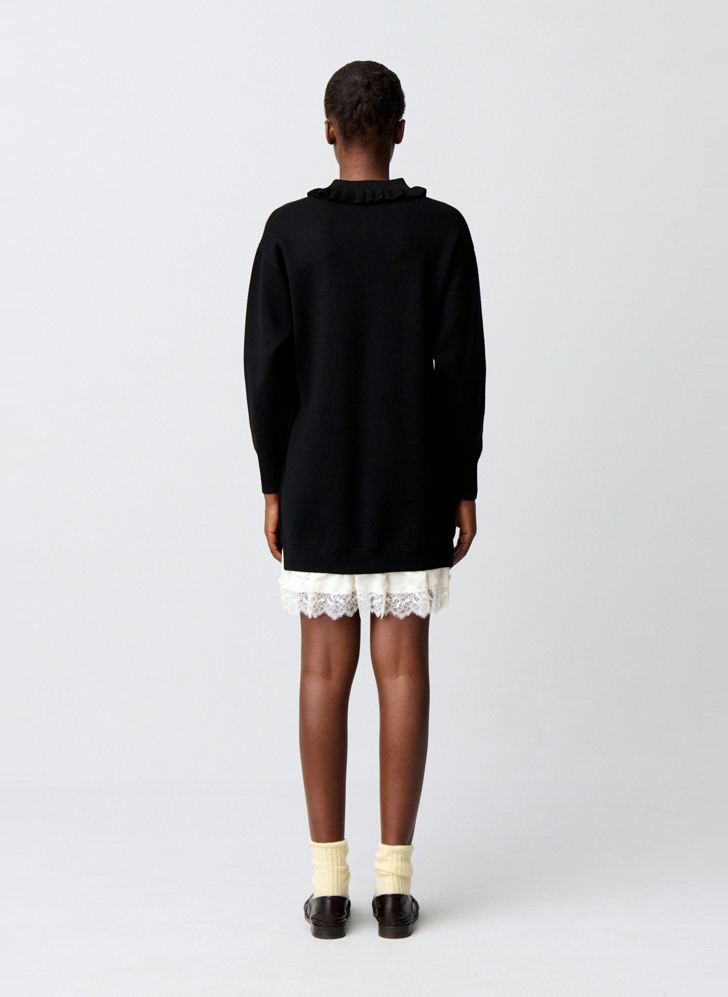 Kurzes Kleid mit Polokragen aus Wollmischung CLAUDIE PIERLOT Mehrfarbig