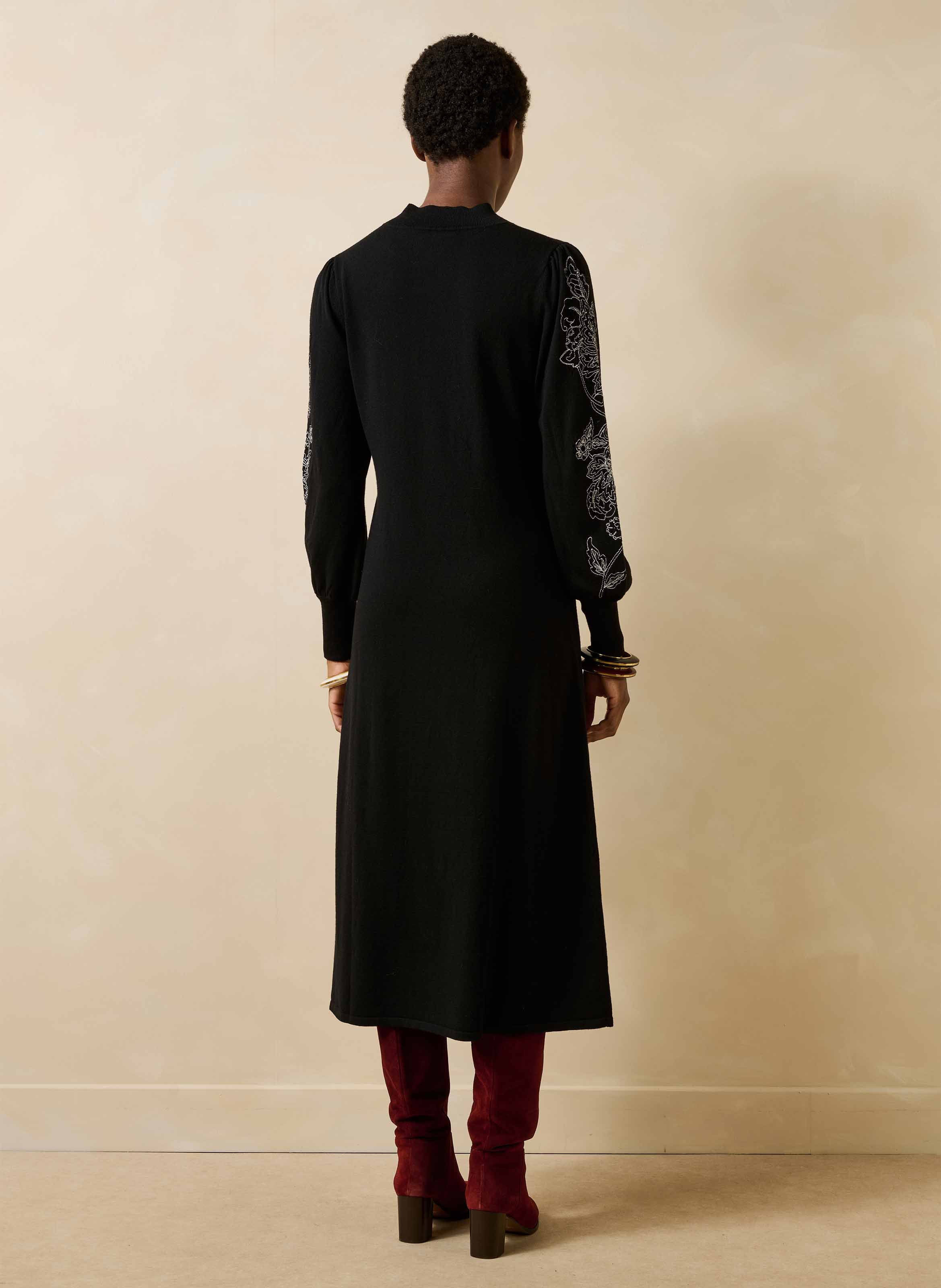 Langes, weites Pulloverkleid LA FEE MARABOUTEE Schwarz