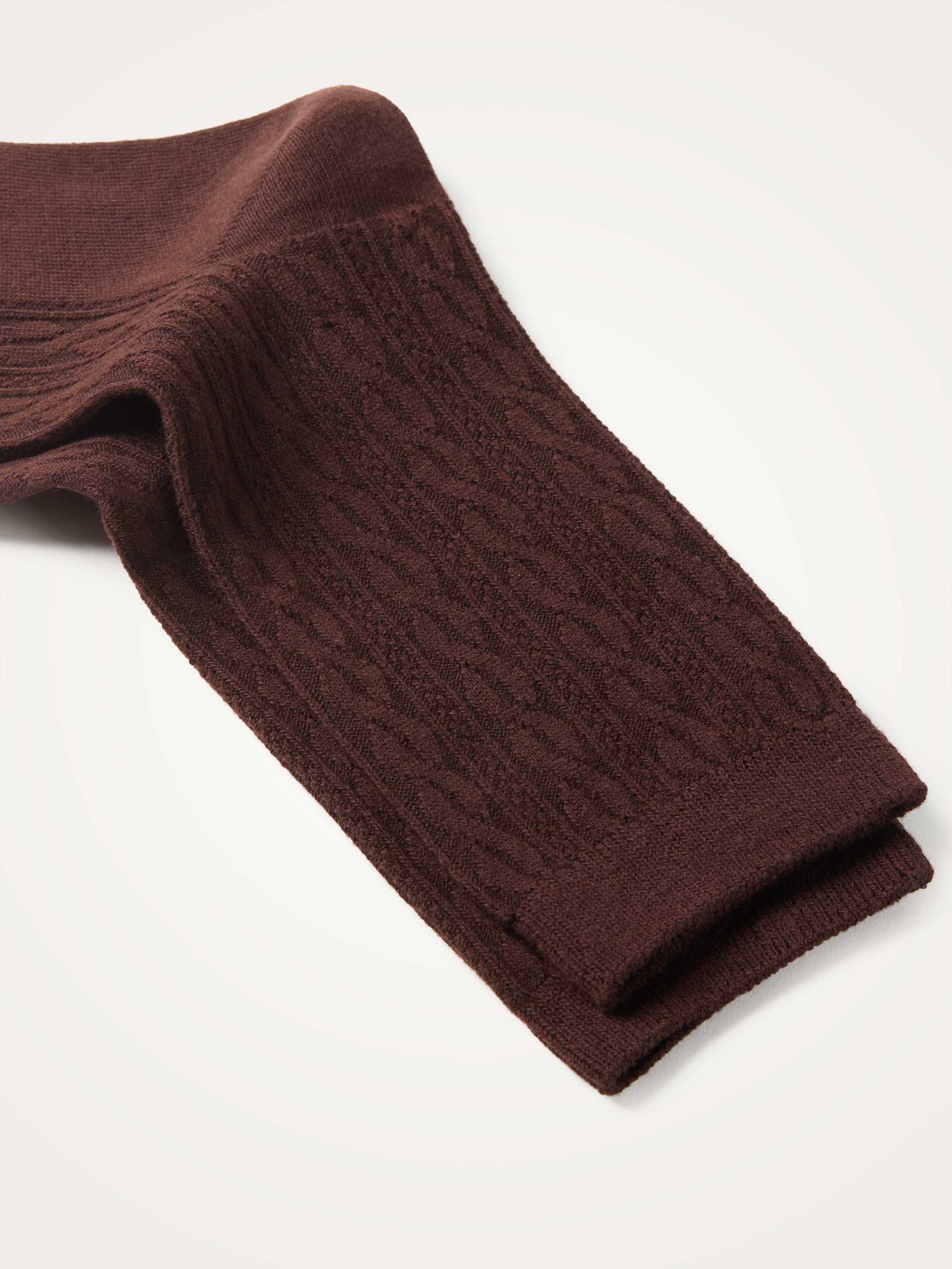 Ribbed Braided High Socks VANESSA WU Brown