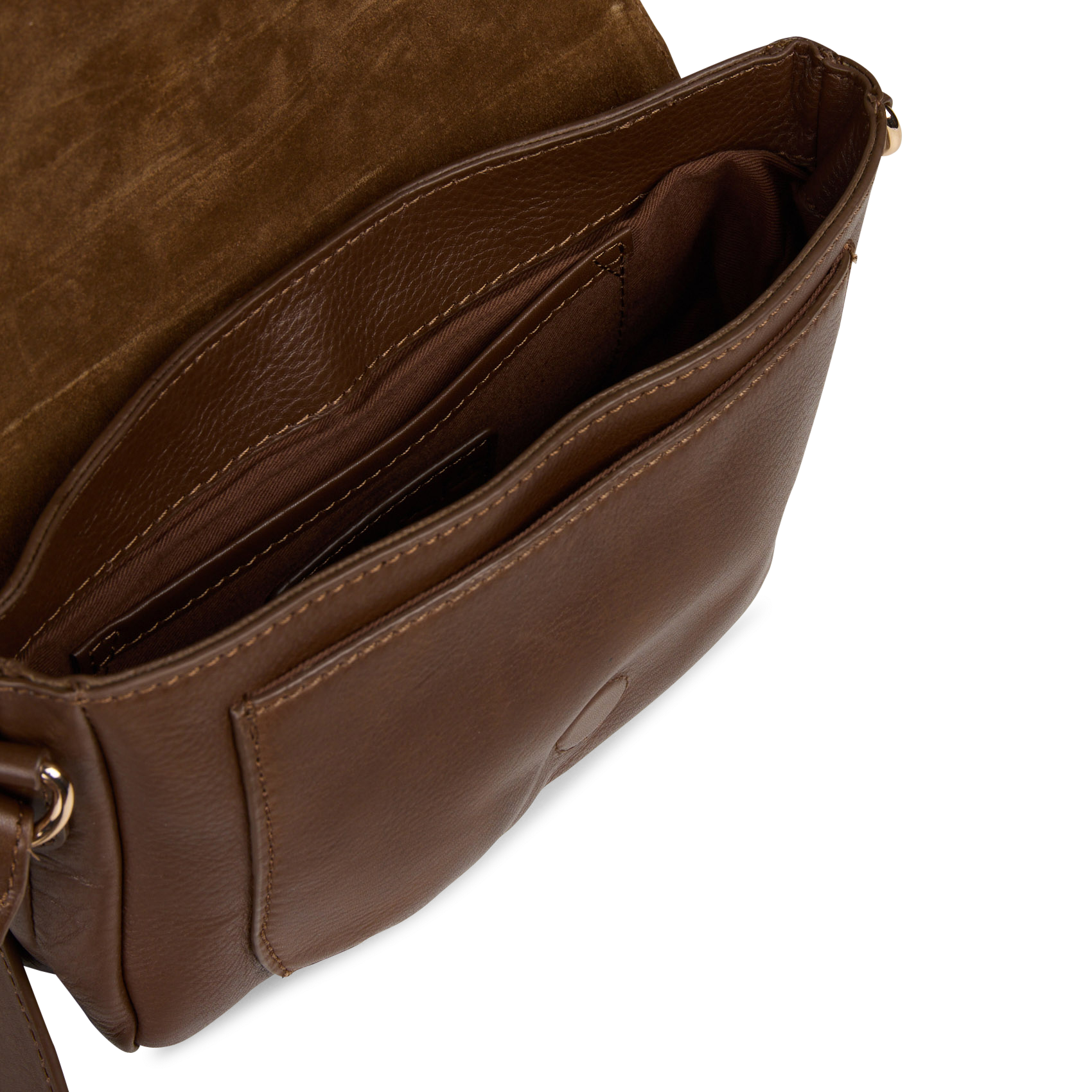 Bolso bandolera de piel de vacuno MAISON 123 Caqui