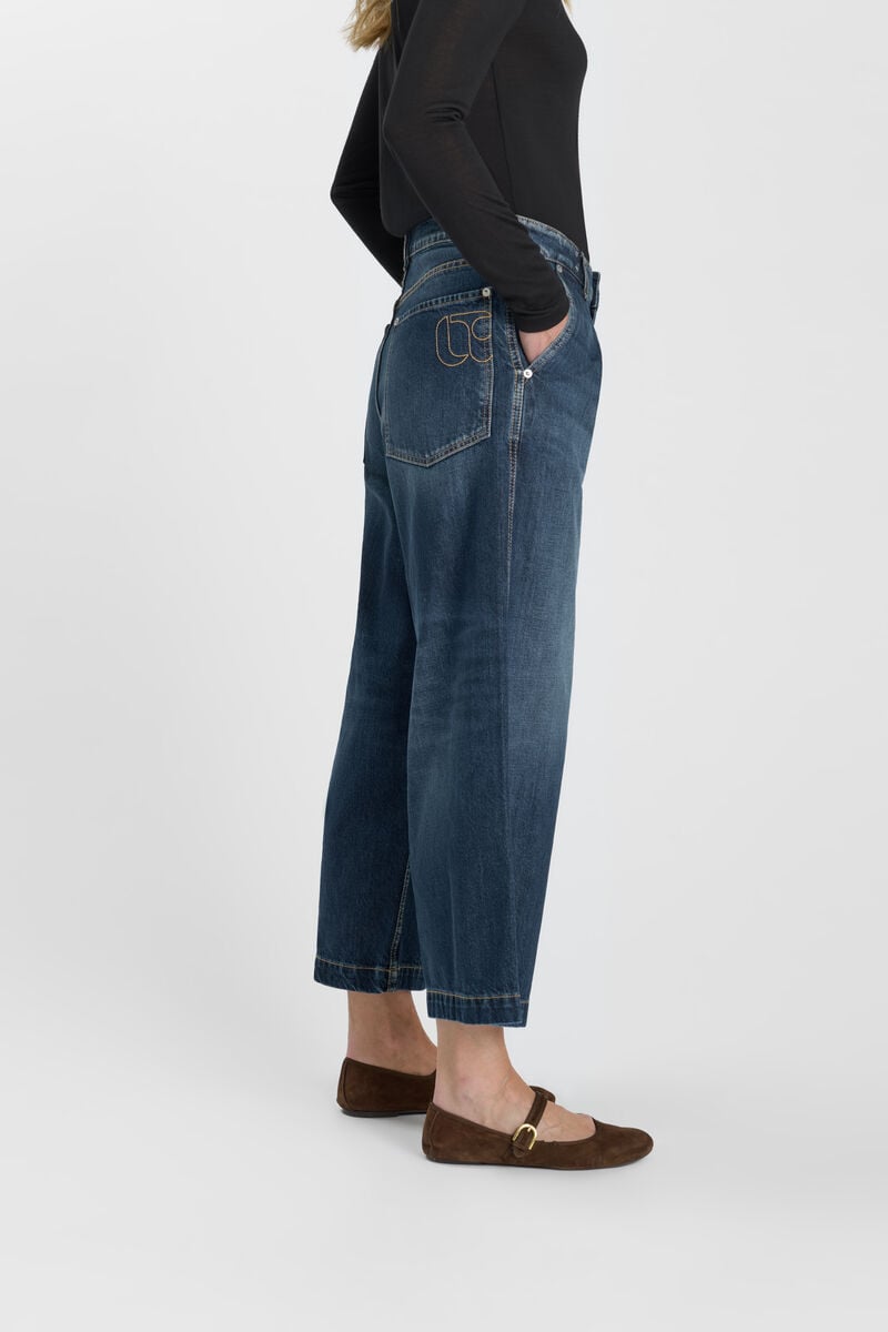 Jeans loose, large , 7/8ème LE TEMPS DES CERISES Bleu