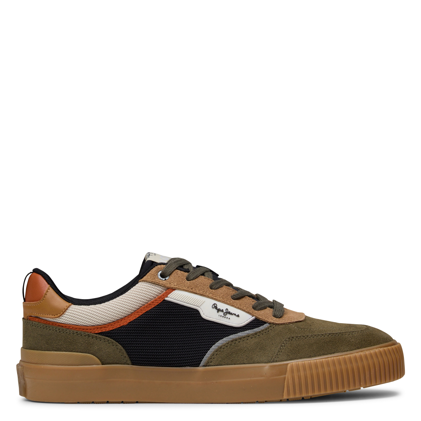 Baskets basses en cuir mélangé PEPE JEANS Vert