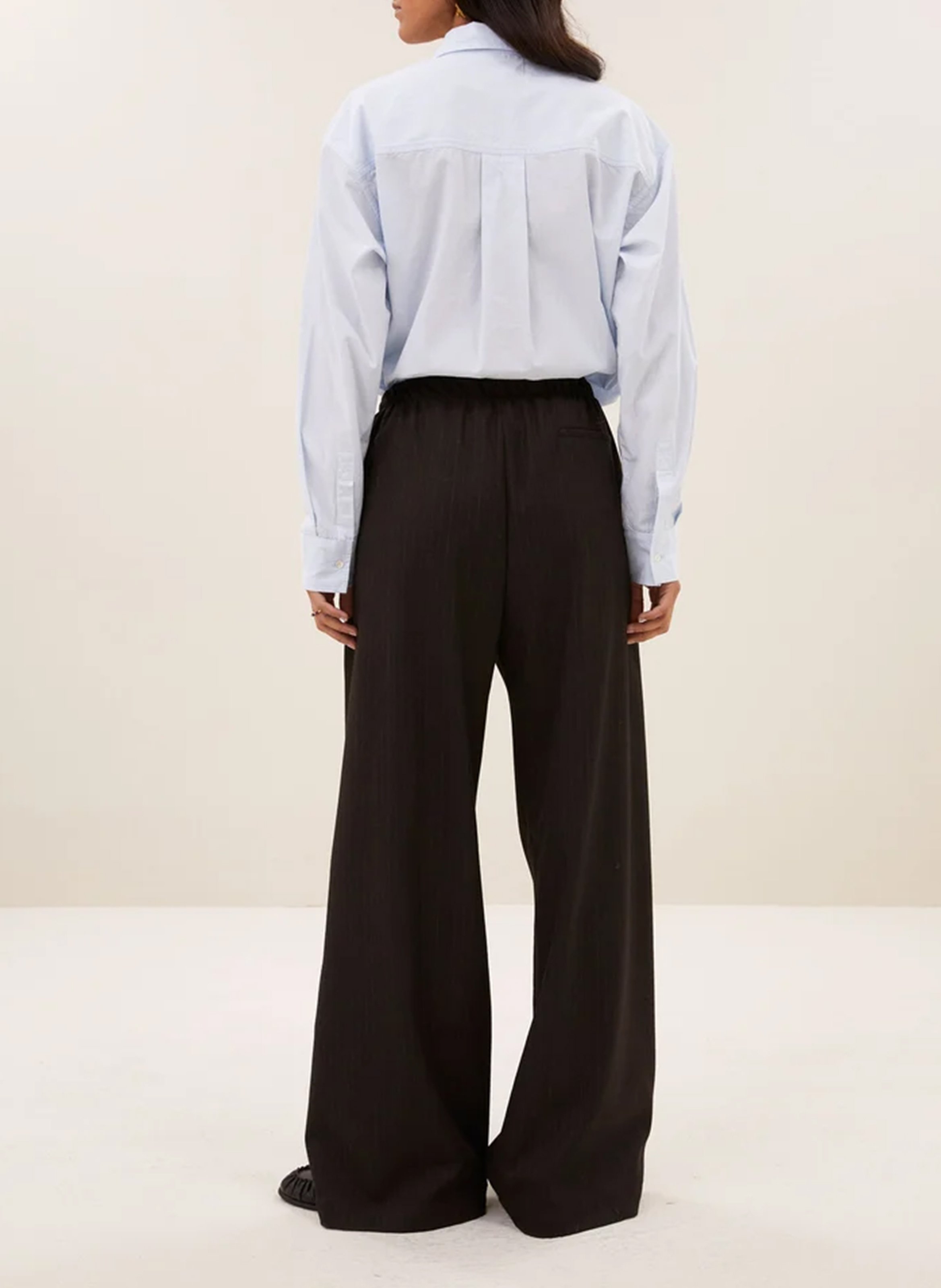 Striped wide-leg pants BY BAR Brown